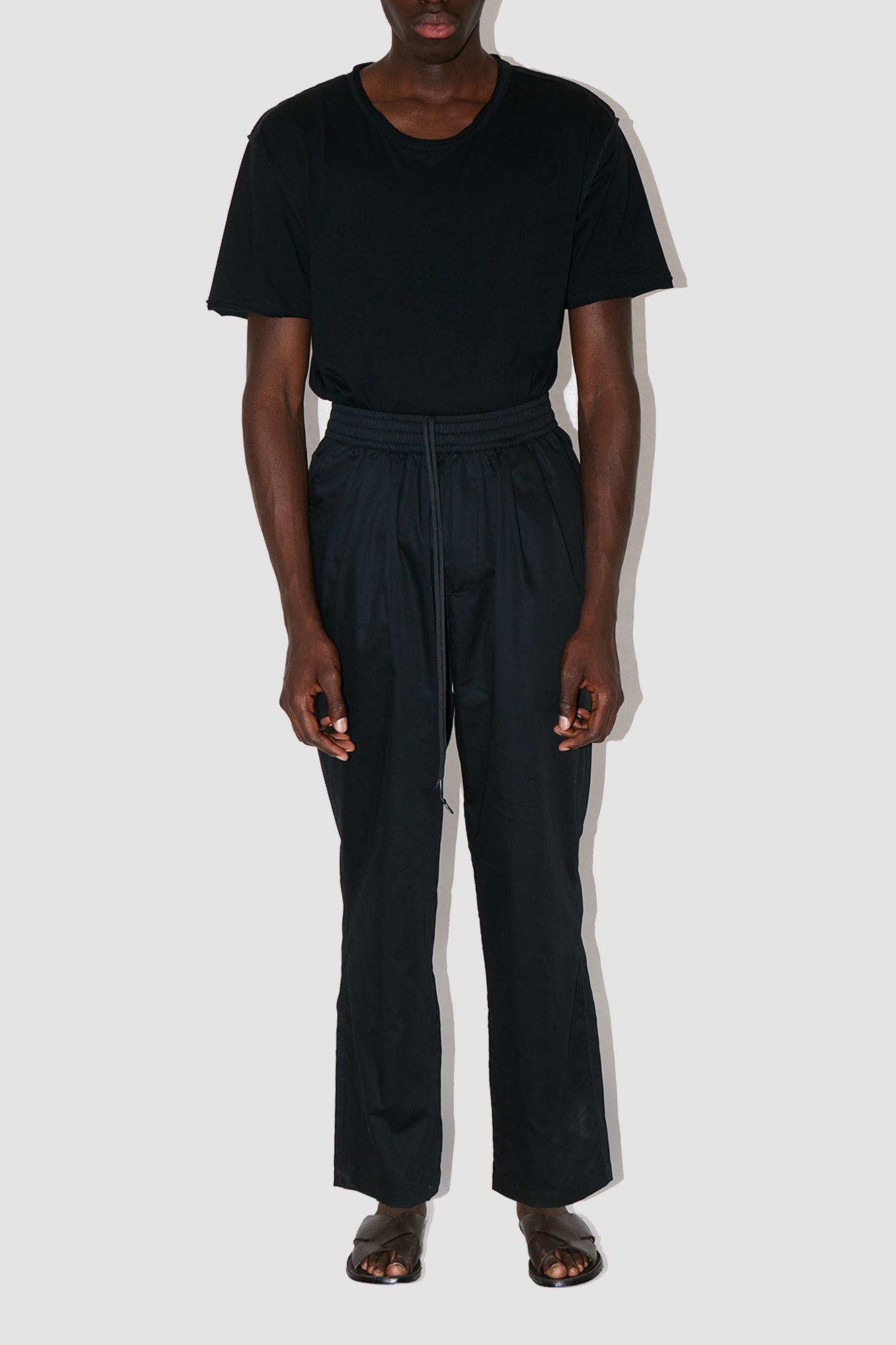 GizaFine Black Satin Lounge Pants