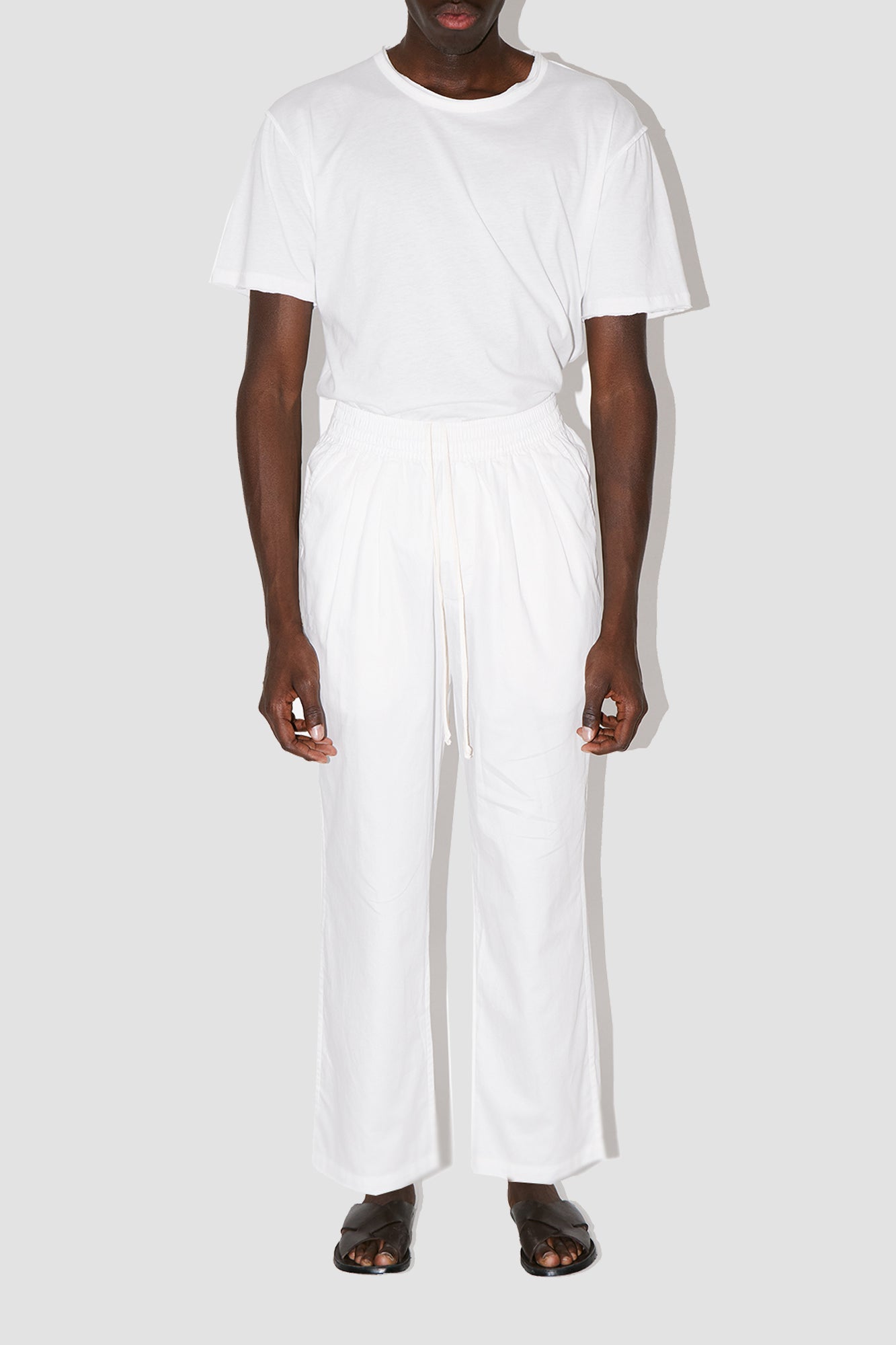 GizaFine White Satin Lounge Pants