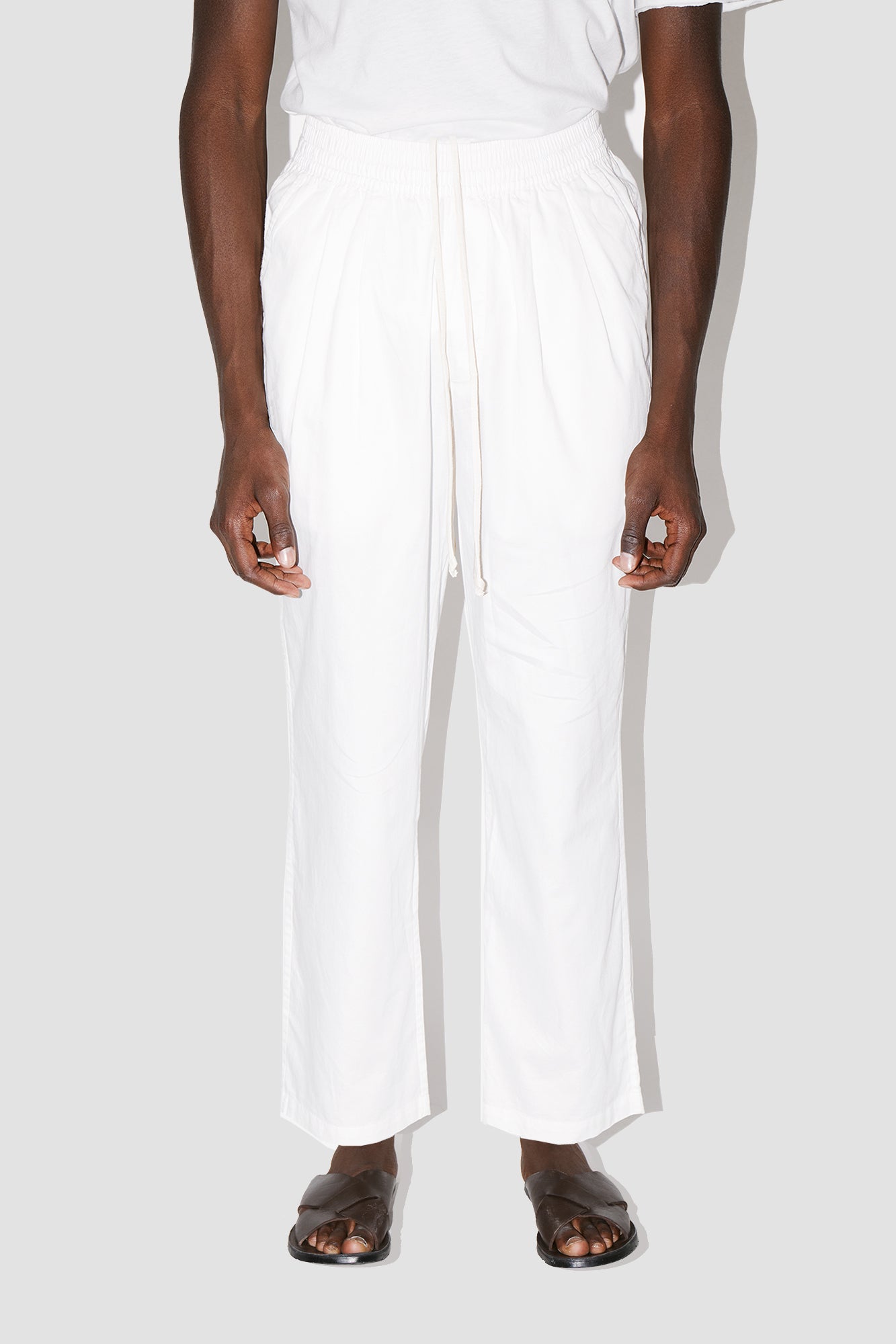 GizaFine White Satin Lounge Pants