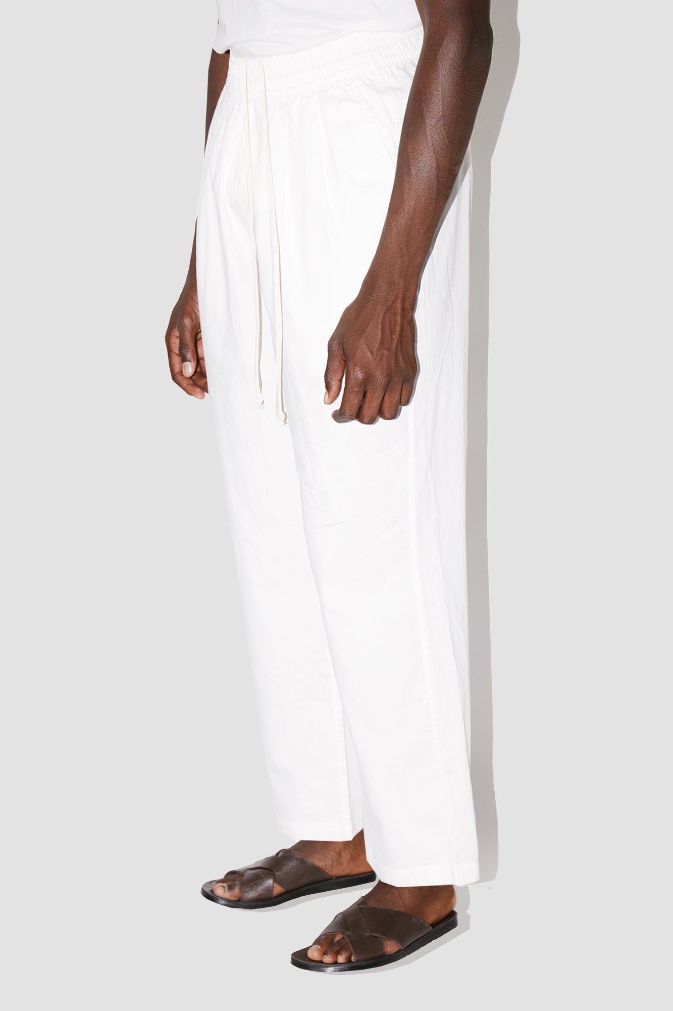 GizaFine White Satin Lounge Pants