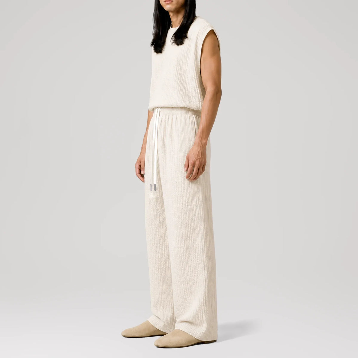 AngelWeave Ivory Gauze Lounge Pants, side view