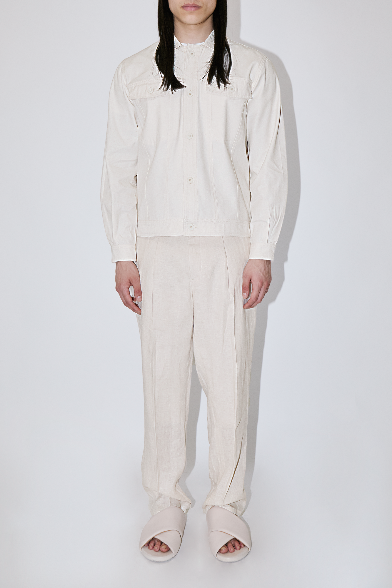 Ivory Canvas Denim Jacket