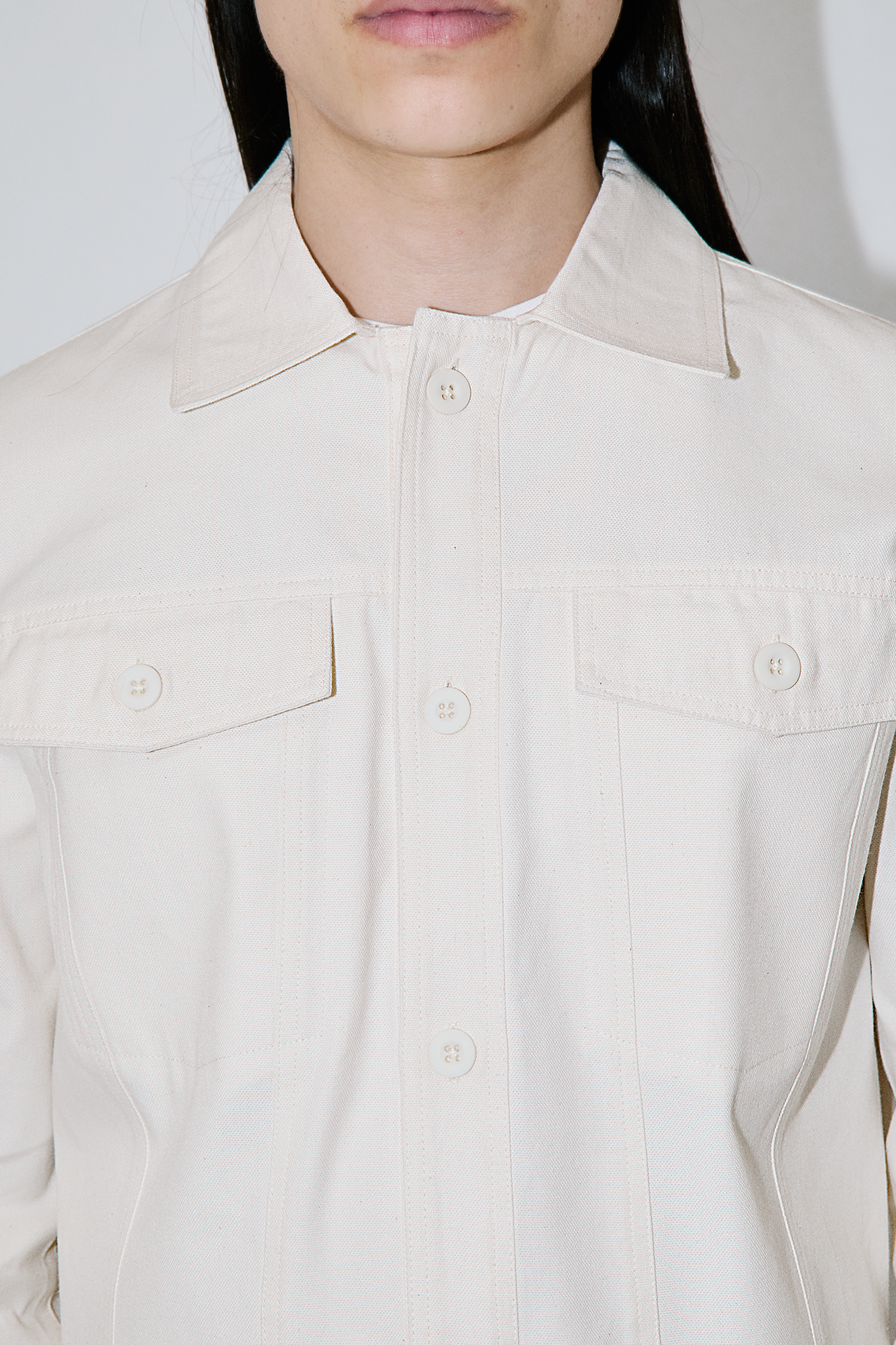 Ivory Canvas Denim Jacket