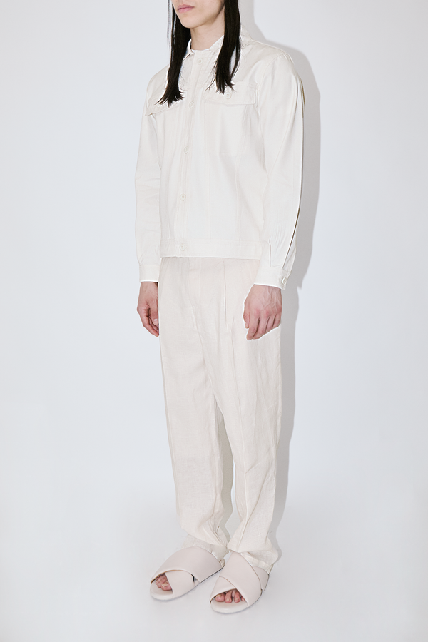 Ivory Canvas Denim Jacket