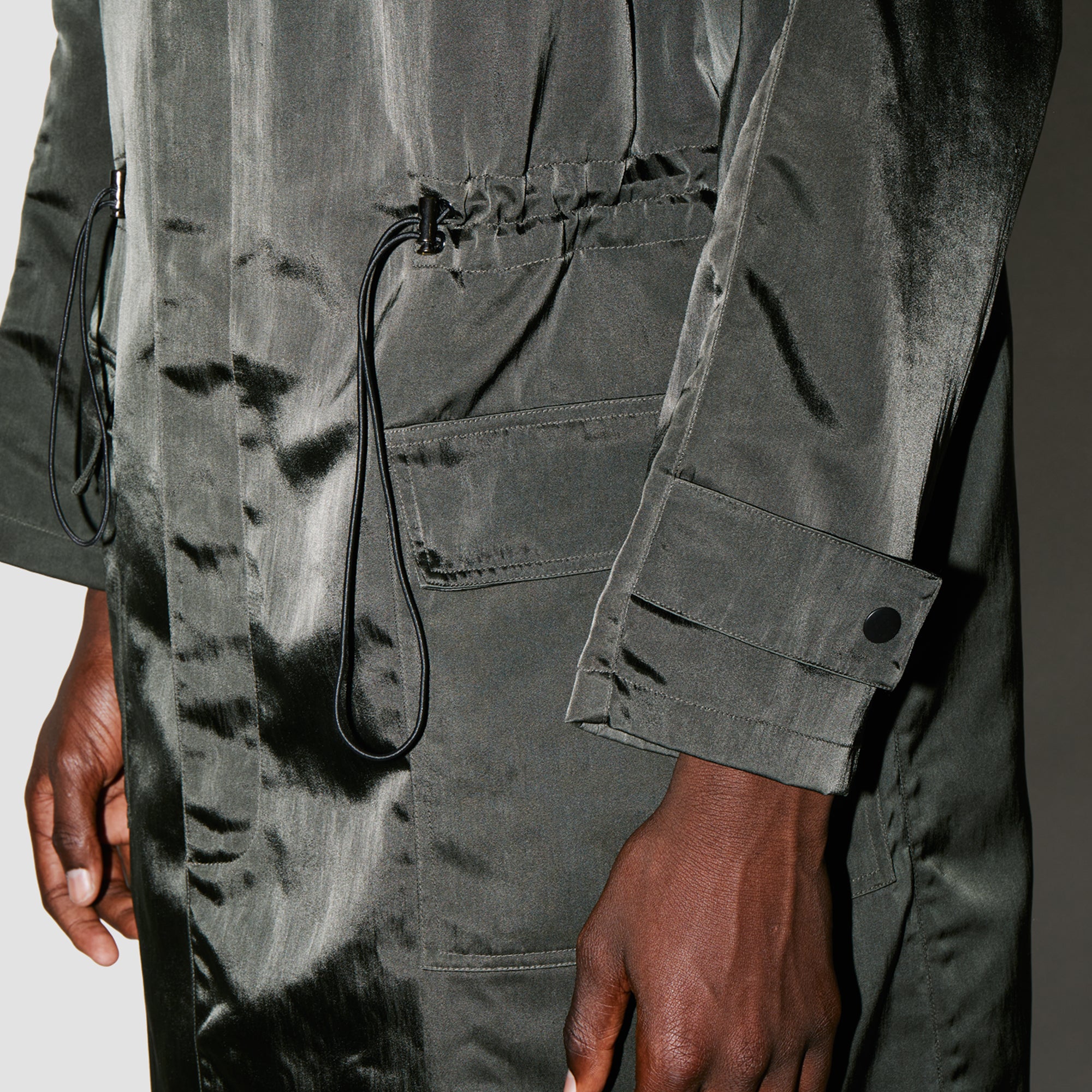 HeavyProtect Army Green Trench Coat