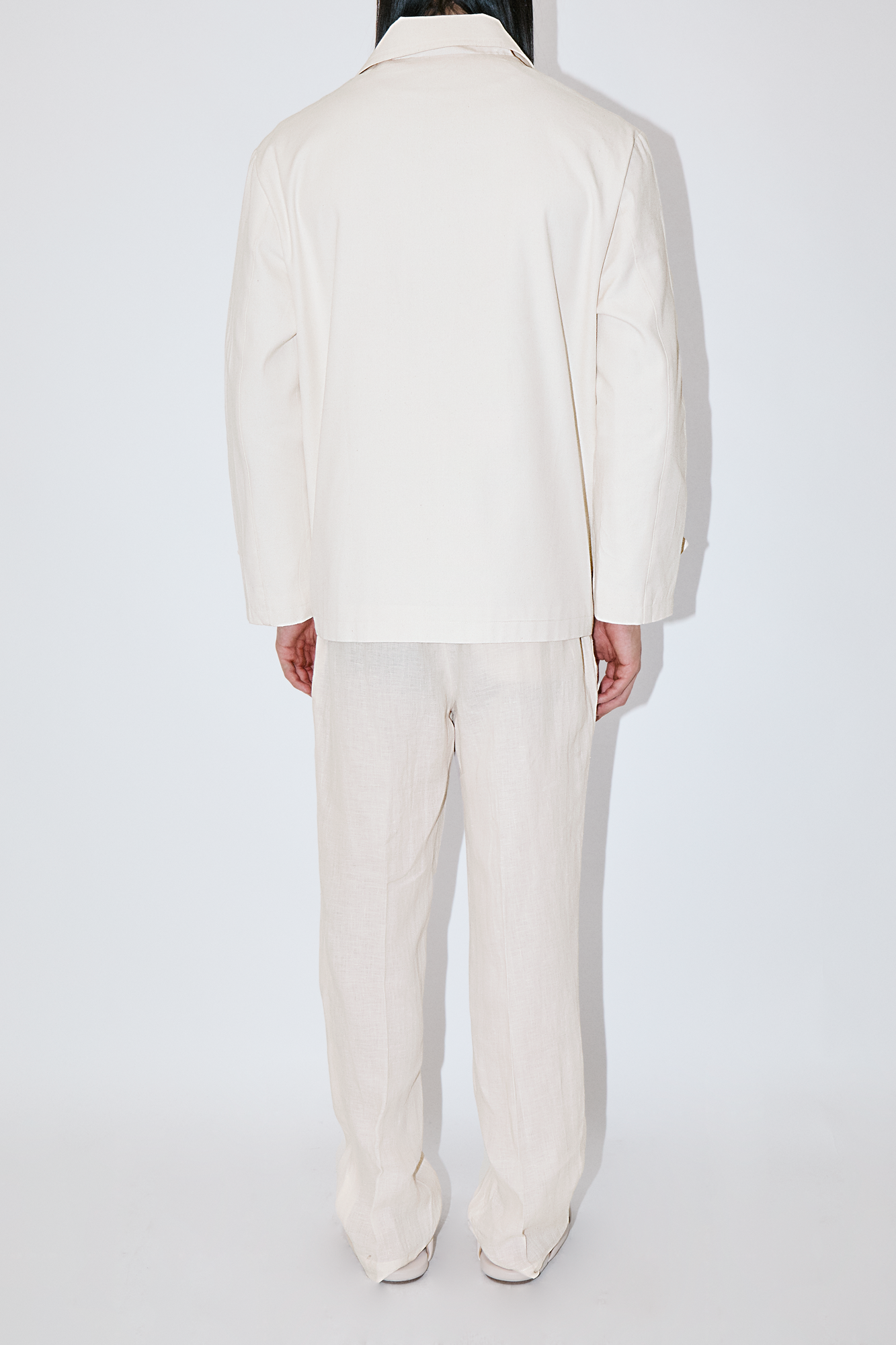 Ivory Canvas Overshirt Jacket