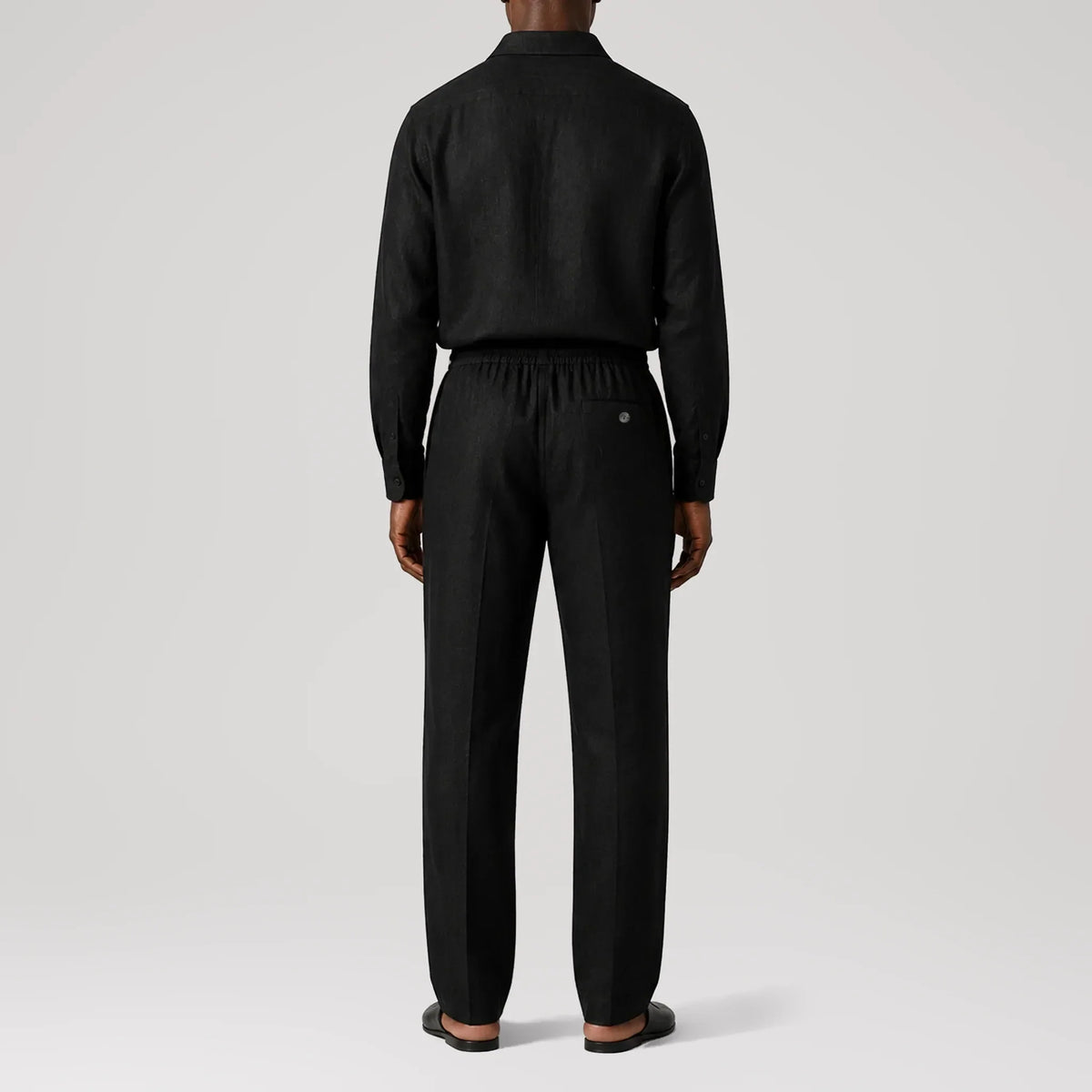 TerraLinen Black Classic Pants, back view