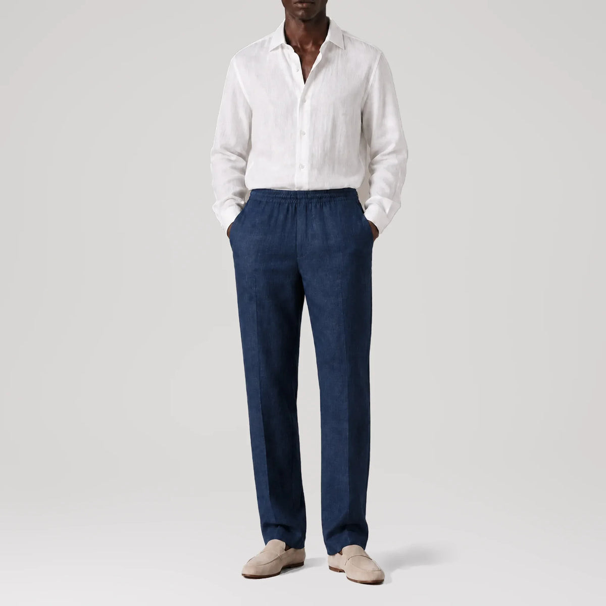 TerraLinen Indigo Classic Pants, front view