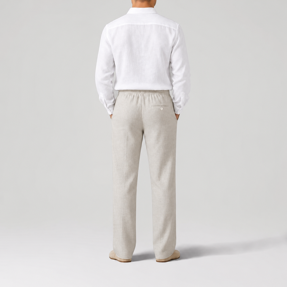 Pantalon classique TerraLinen Sand, vue de dos