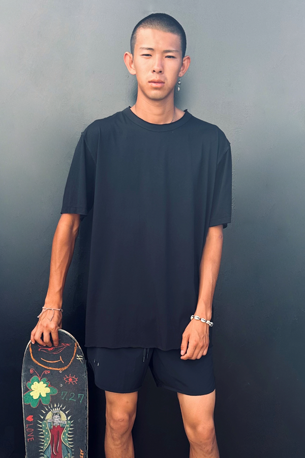 ElevaPima Black Raw Edges Oversized T-Shirt