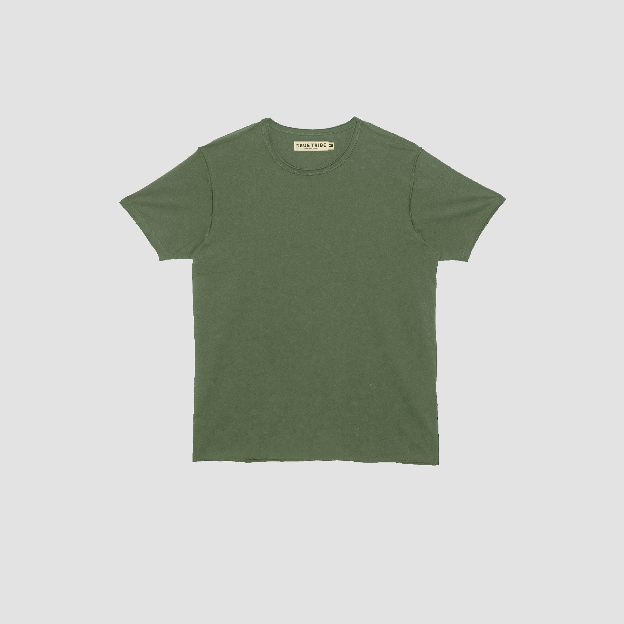 Combed Olive Raw Edges Oversized T-Shirt