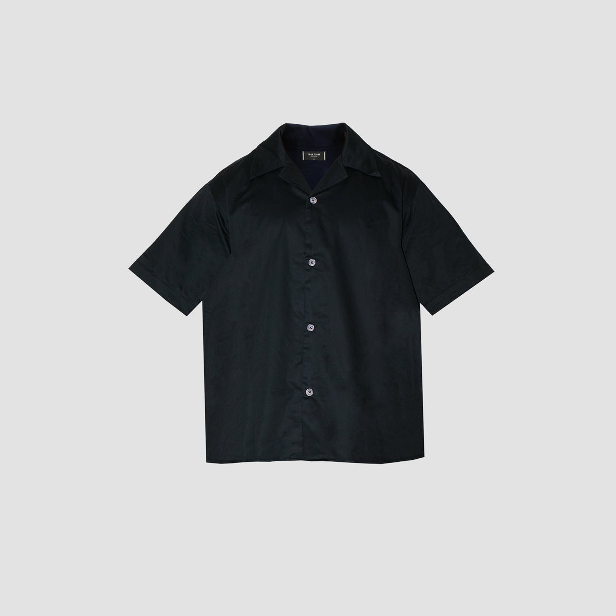 GizaFine Black Satin Resort Shirt