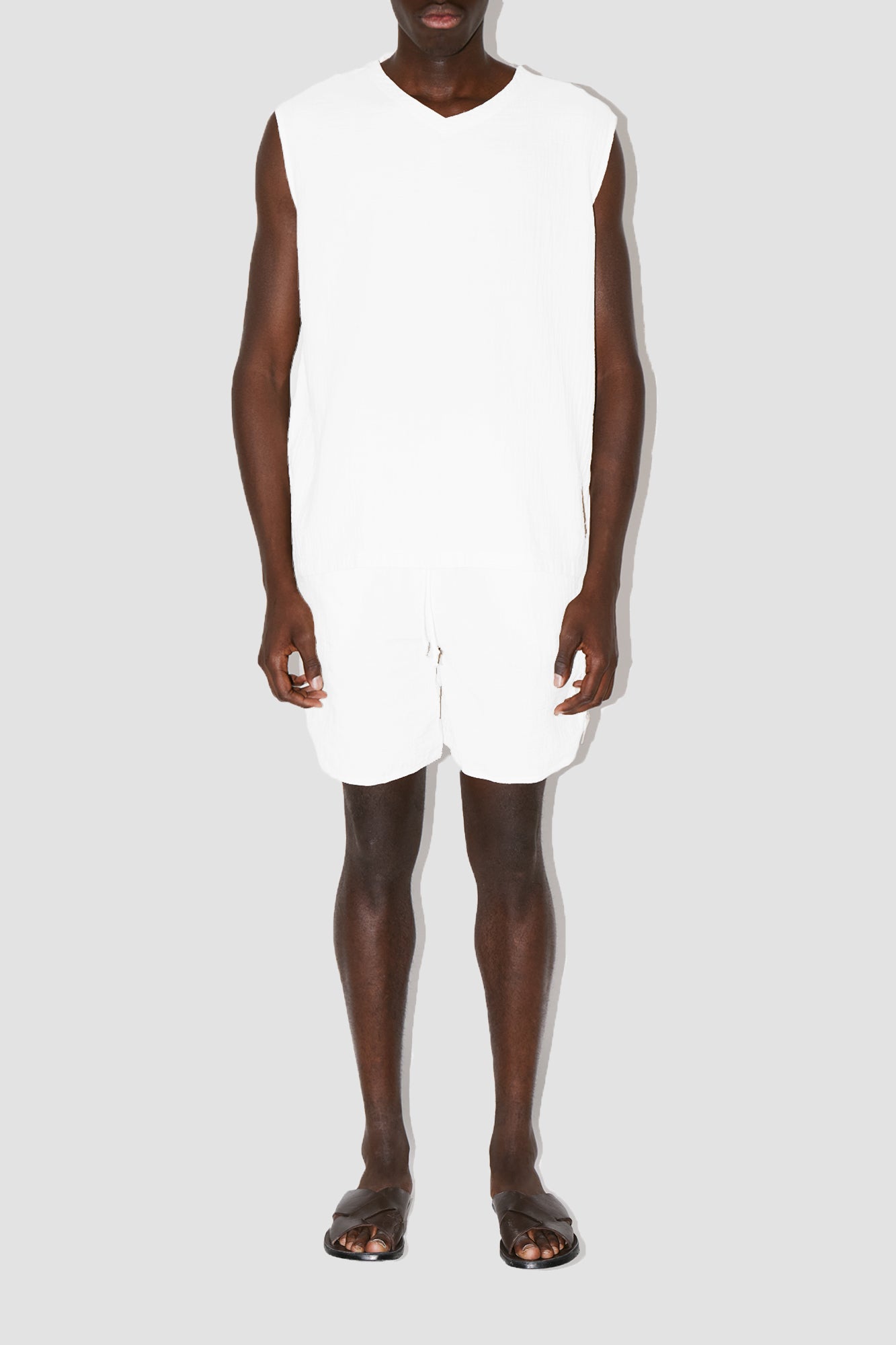 AngelWeave White Gauze Sleeveless T-Shirt