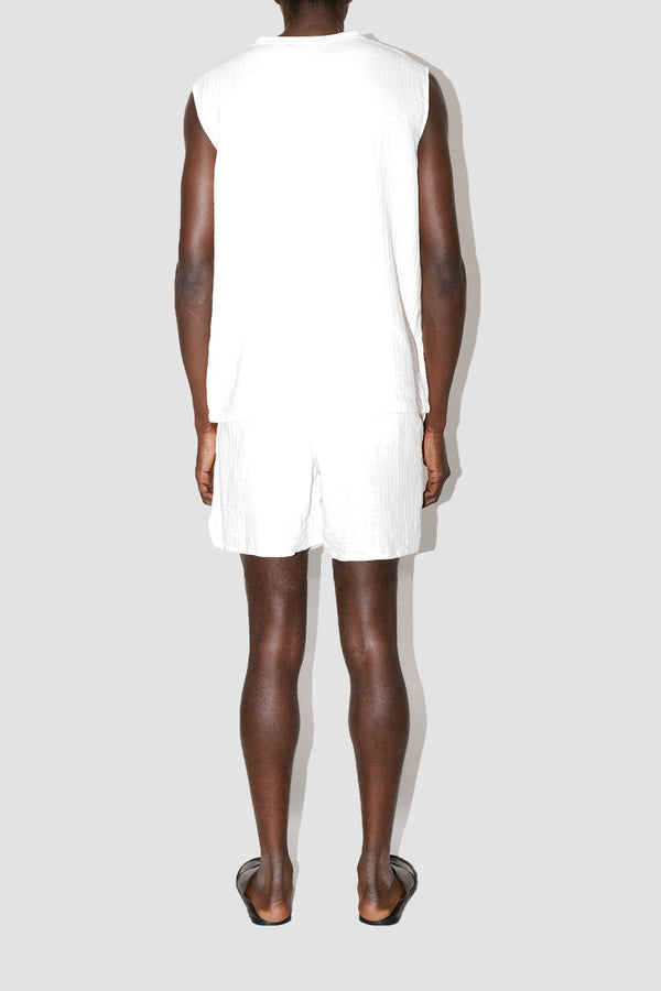 AngelWeave White Gauze Sleeveless T-Shirt