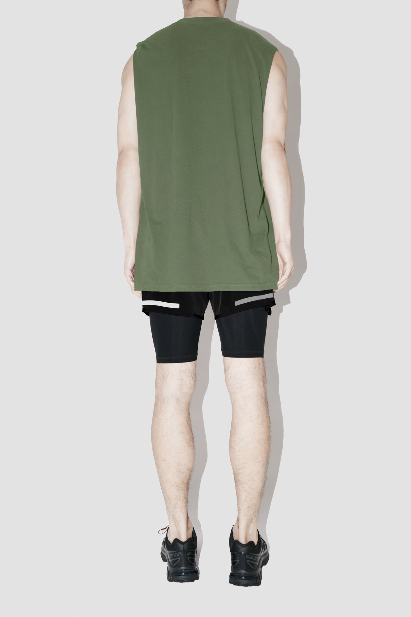 Olive Sleeveless T-Shirt