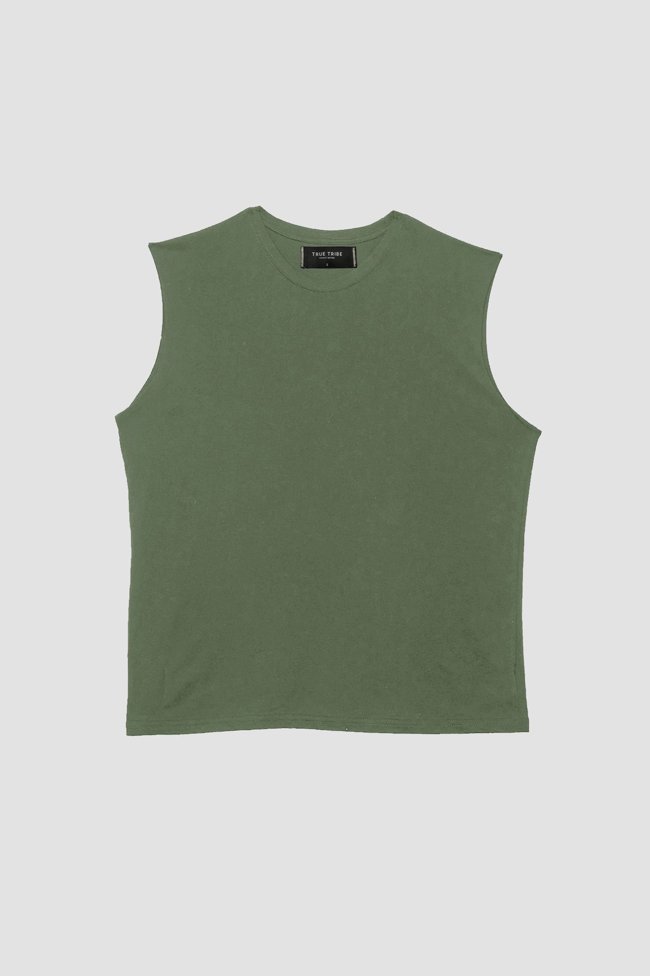 Olive Sleeveless T-Shirt