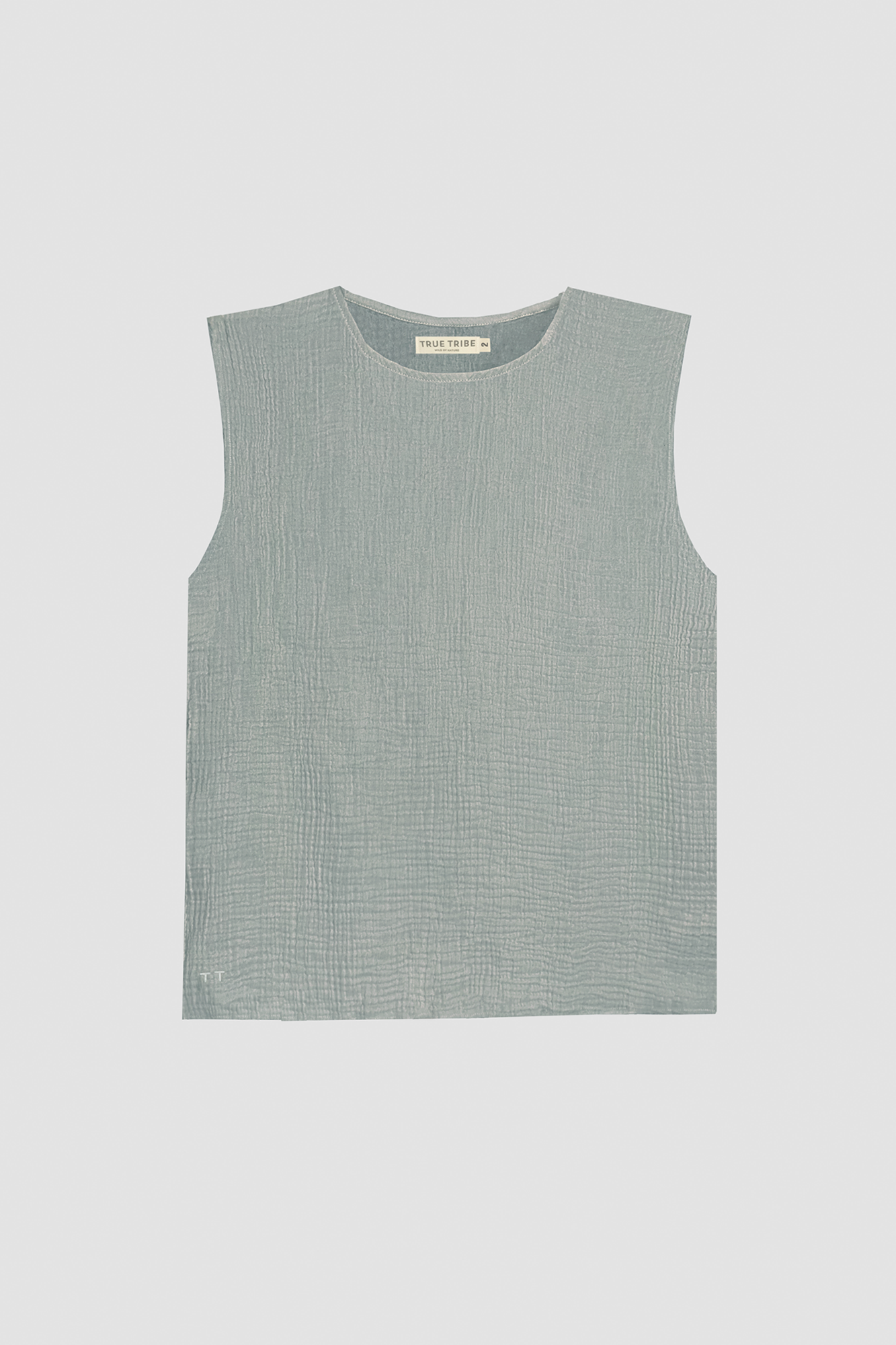 AngelWeave Almond Green Gauze Sleeveless T-Shirt
