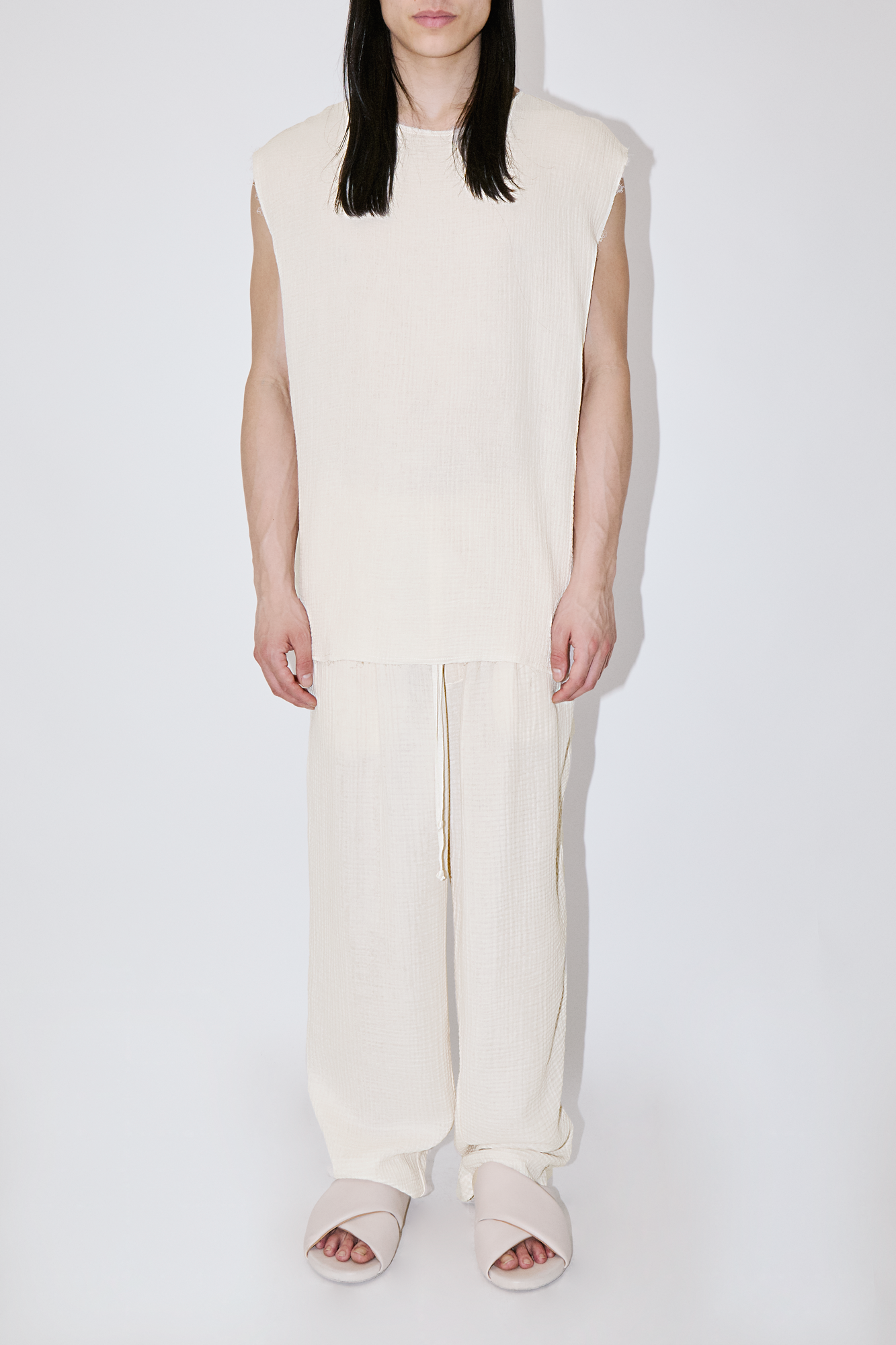 AngelWeave Ivory Gauze Sleeveless T-Shirt