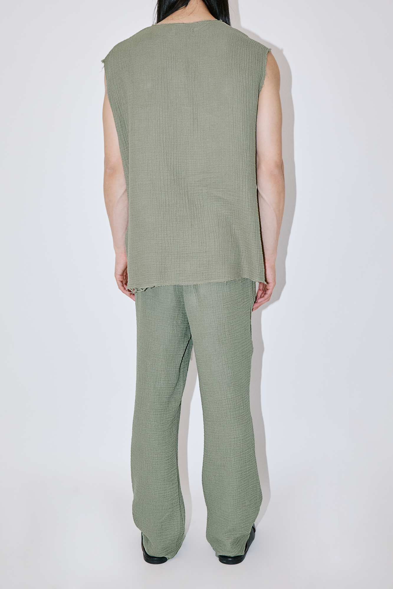 AngelWeave Khaki Gauze Sleeveless T-Shirt