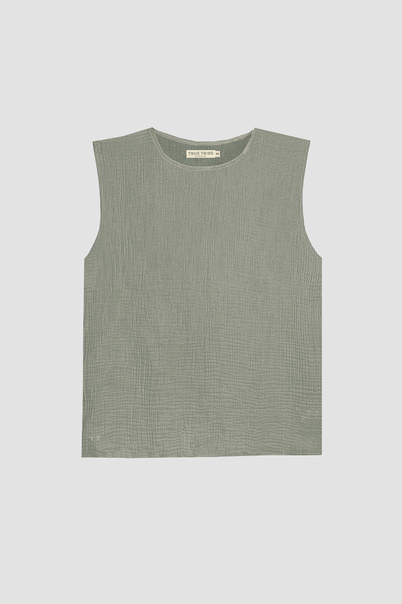 AngelWeave Khaki Gauze Sleeveless T-Shirt