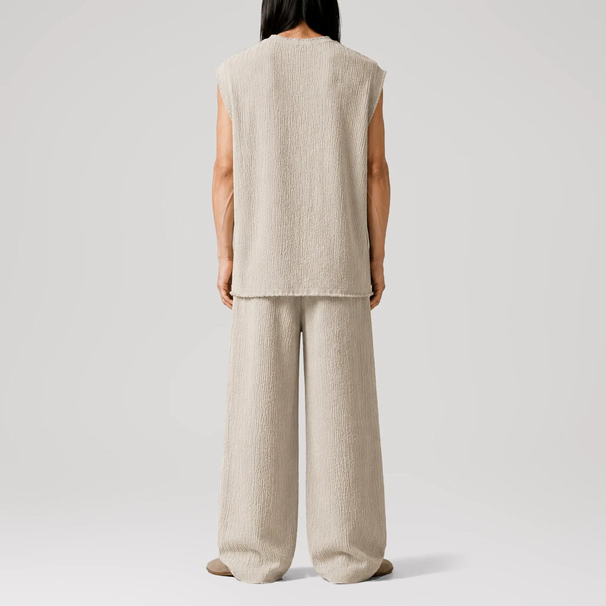 AngelWeave Sand Gauze Sleeveless T-Shirt, back view