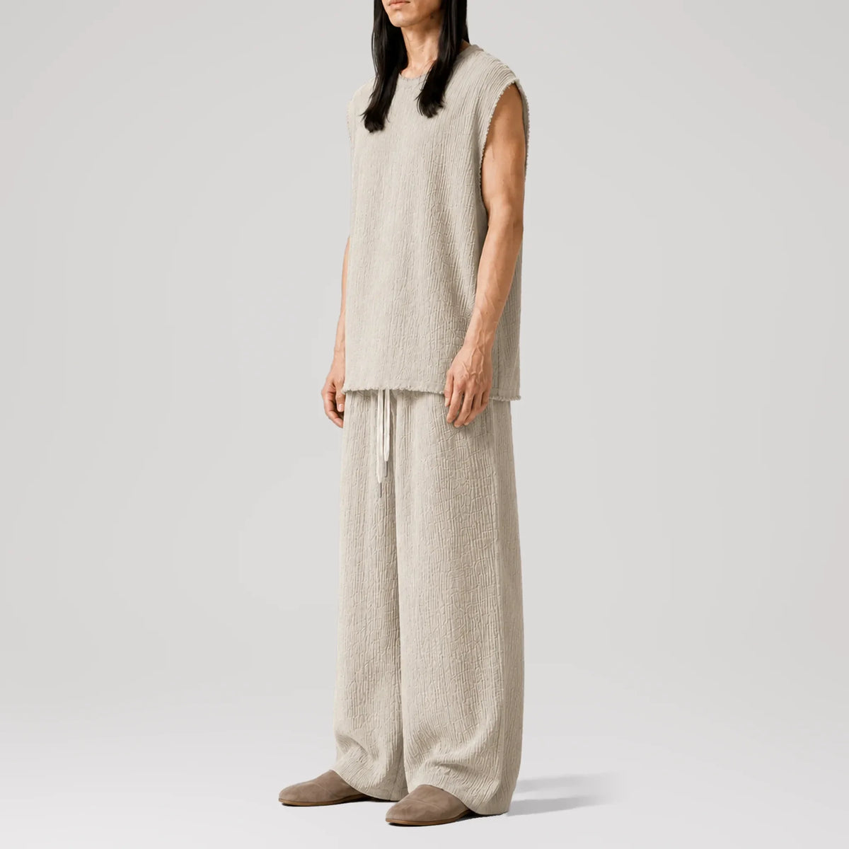 AngelWeave Sand Gauze Sleeveless T-Shirt, side view