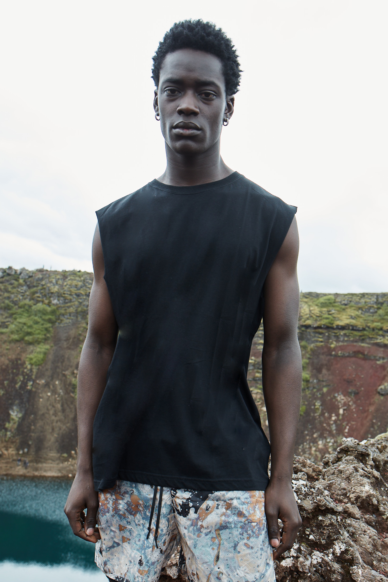ElevaPima Black Sleeveless T-Shirt