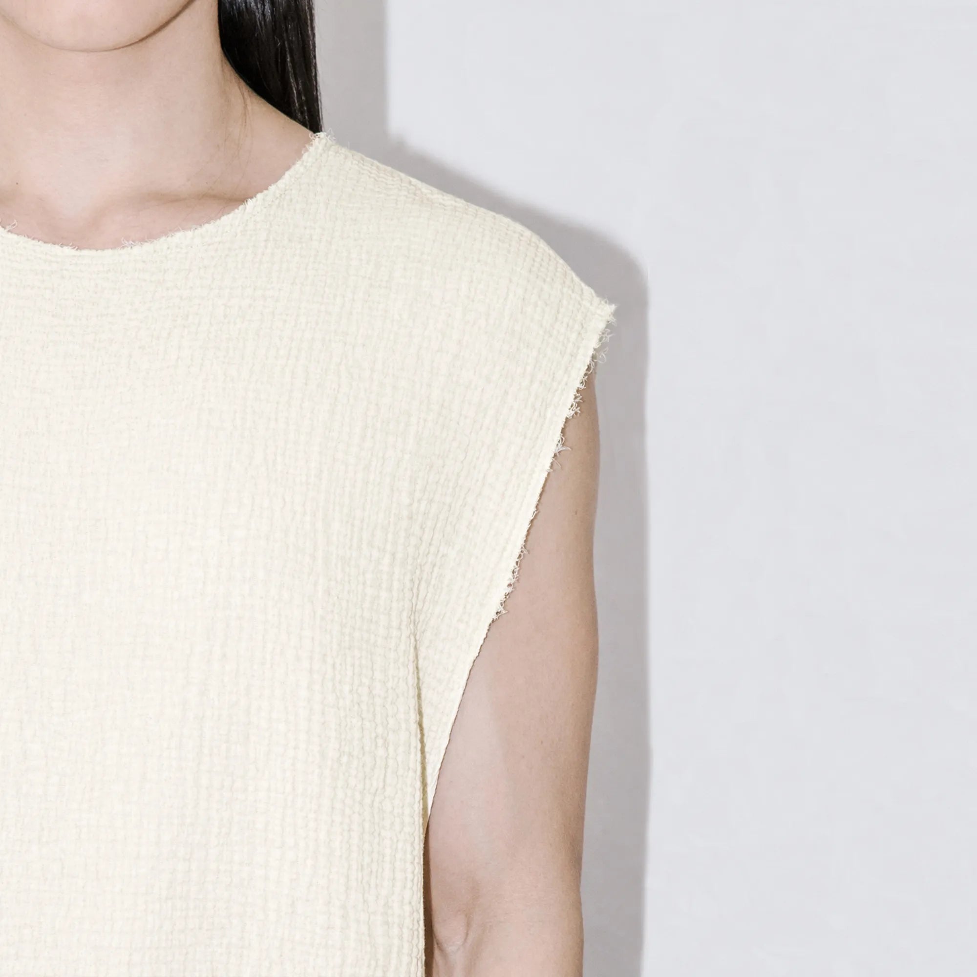 AngelWeave Ivory Gauze Sleeveless T-Shirt