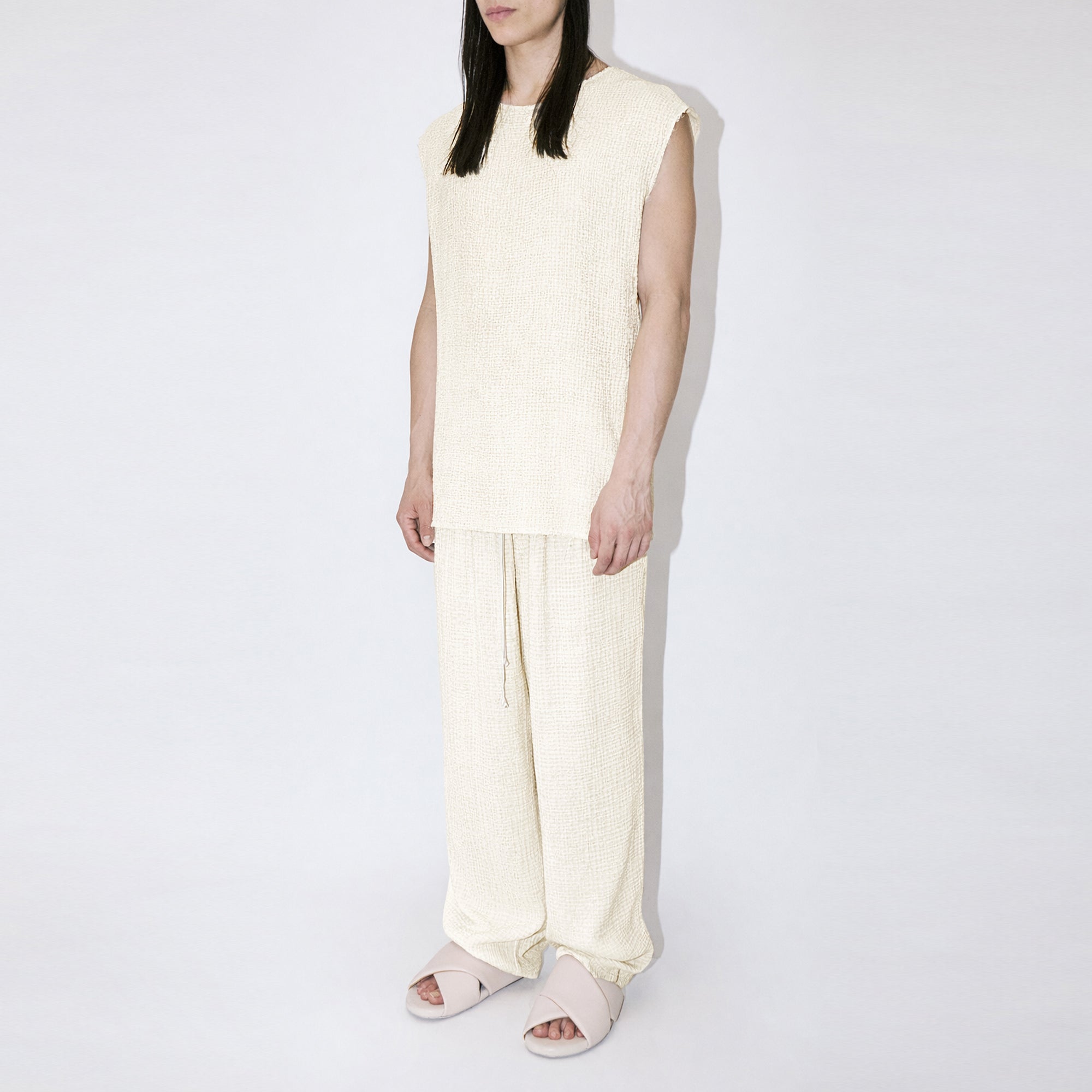 AngelWeave Ivory Gauze Sleeveless T-Shirt