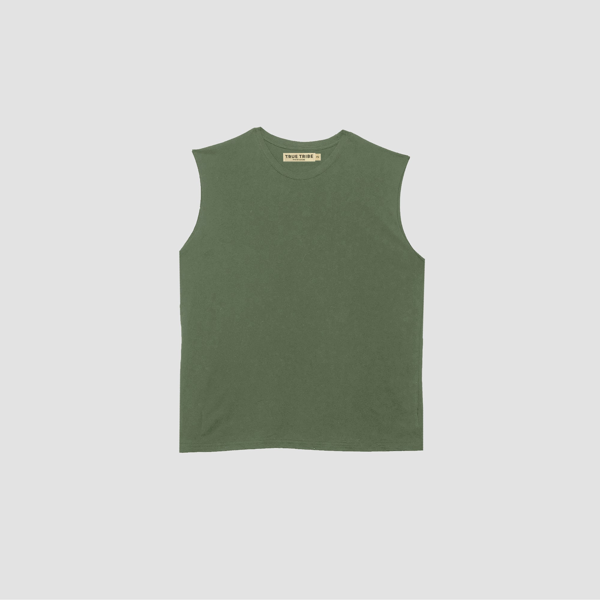 Combed Olive Sleeveless T-Shirt