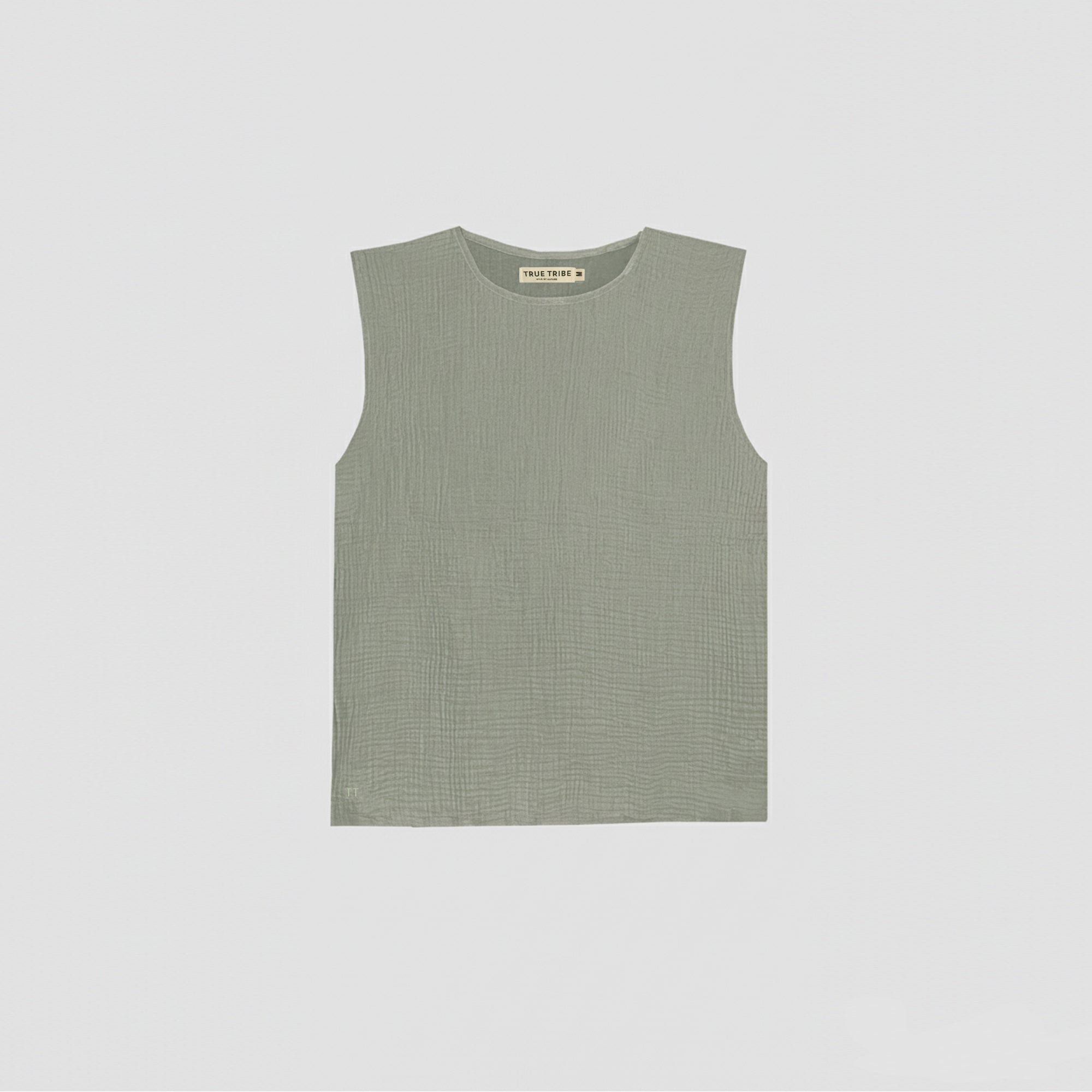 AngelWeave Khaki Gauze Sleeveless T-Shirt