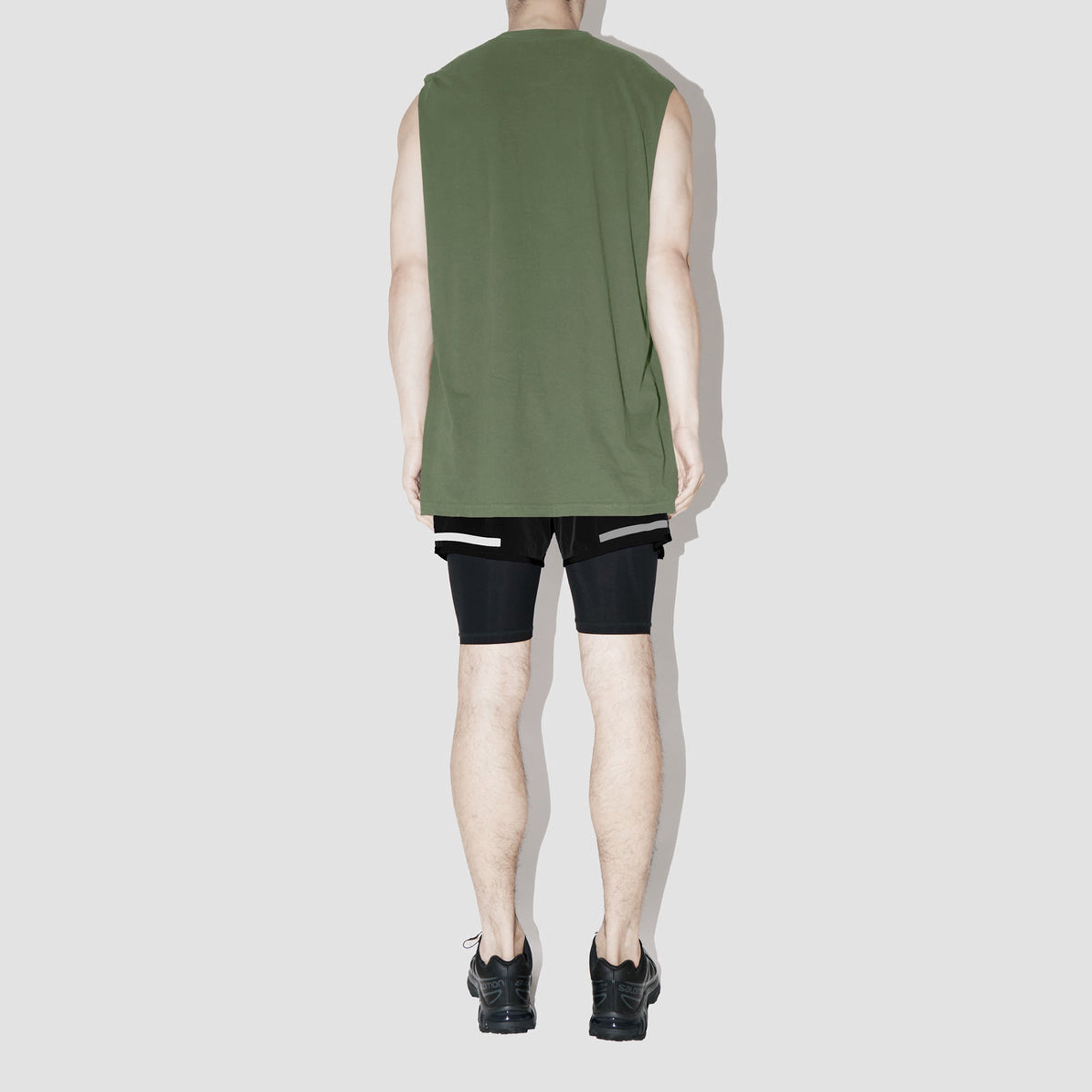 Combed Olive Sleeveless T-Shirt