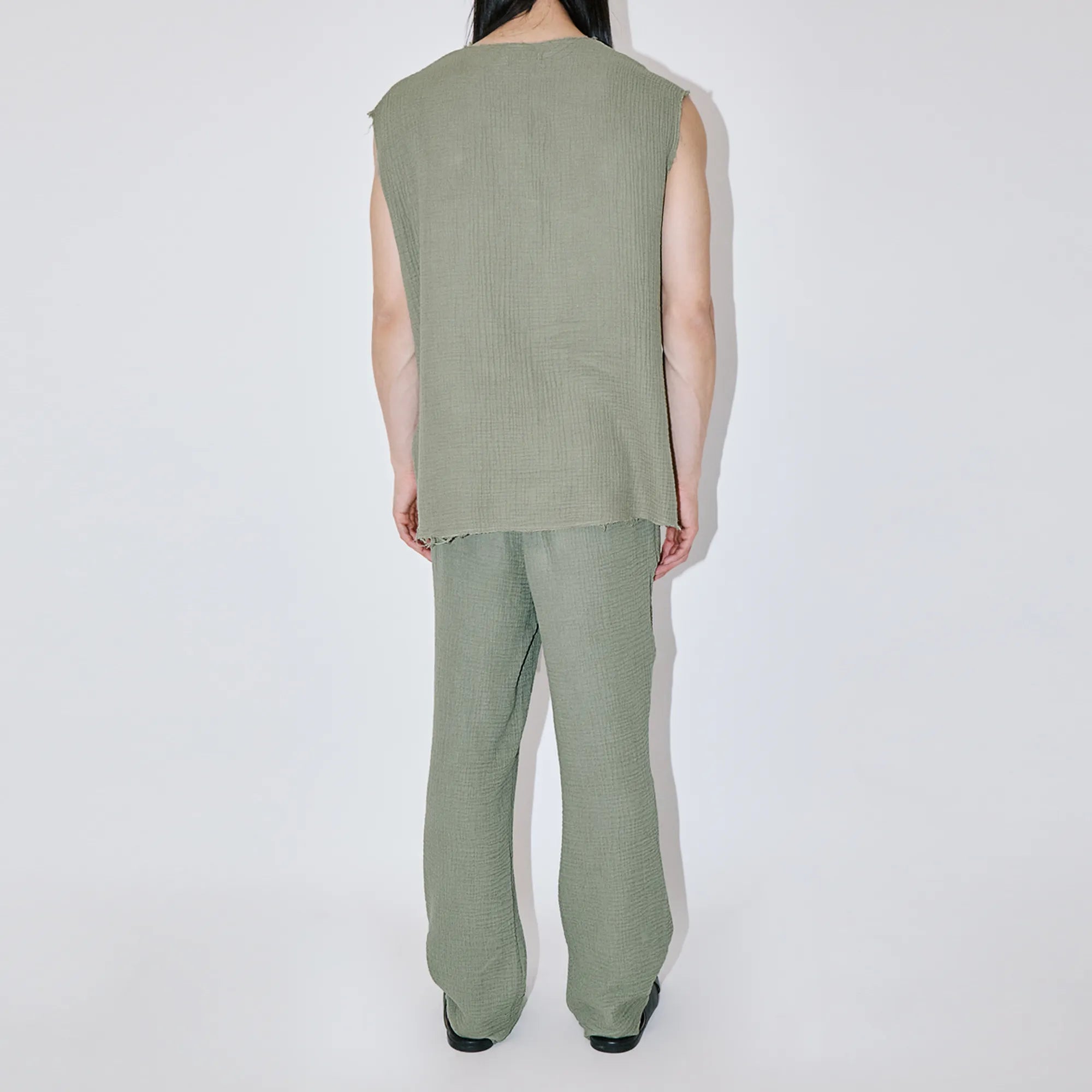 AngelWeave Khaki Gauze Sleeveless T-Shirt