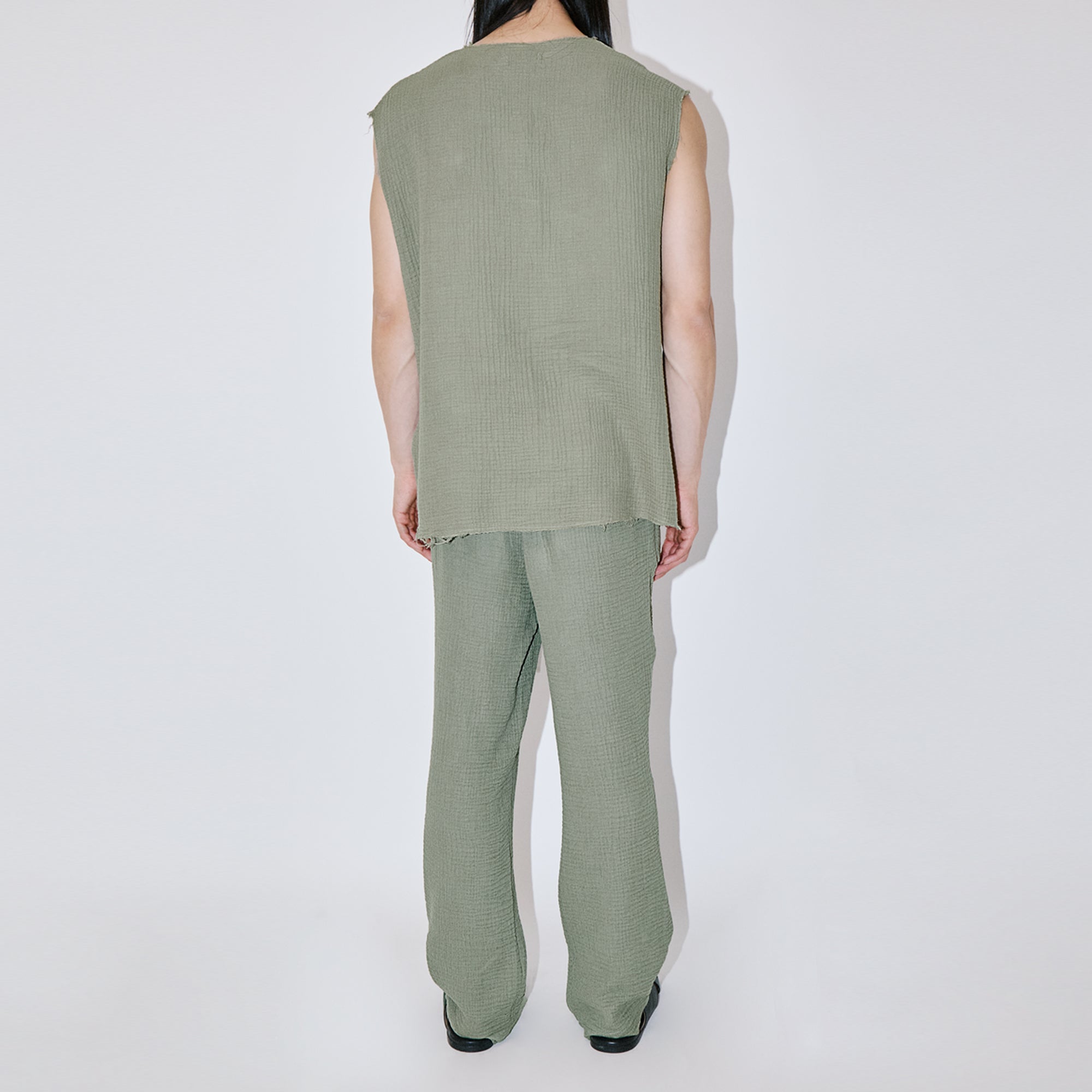 AngelWeave Khaki Gauze Sleeveless T-Shirt