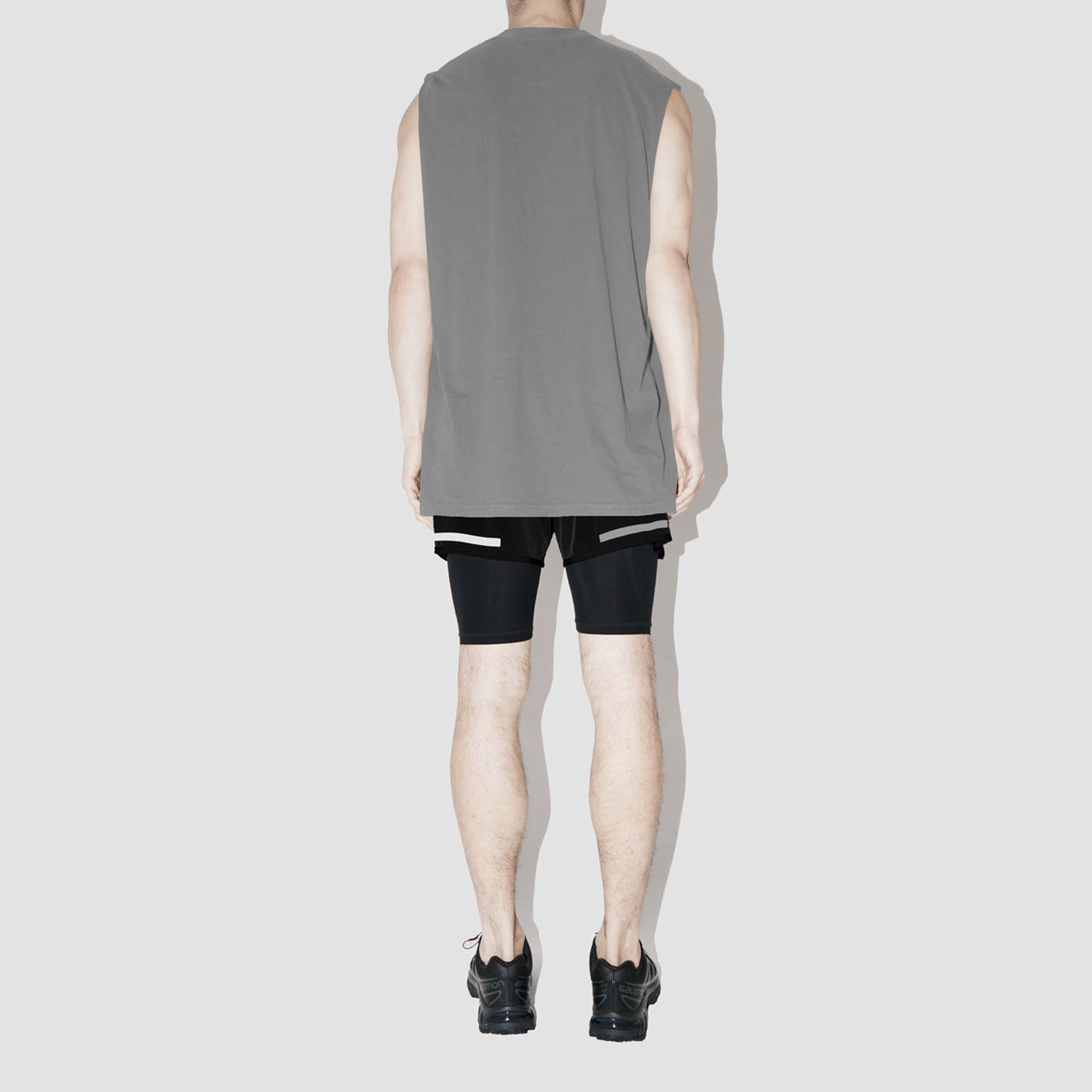 Combed Taupe Sleeveless T-Shirt