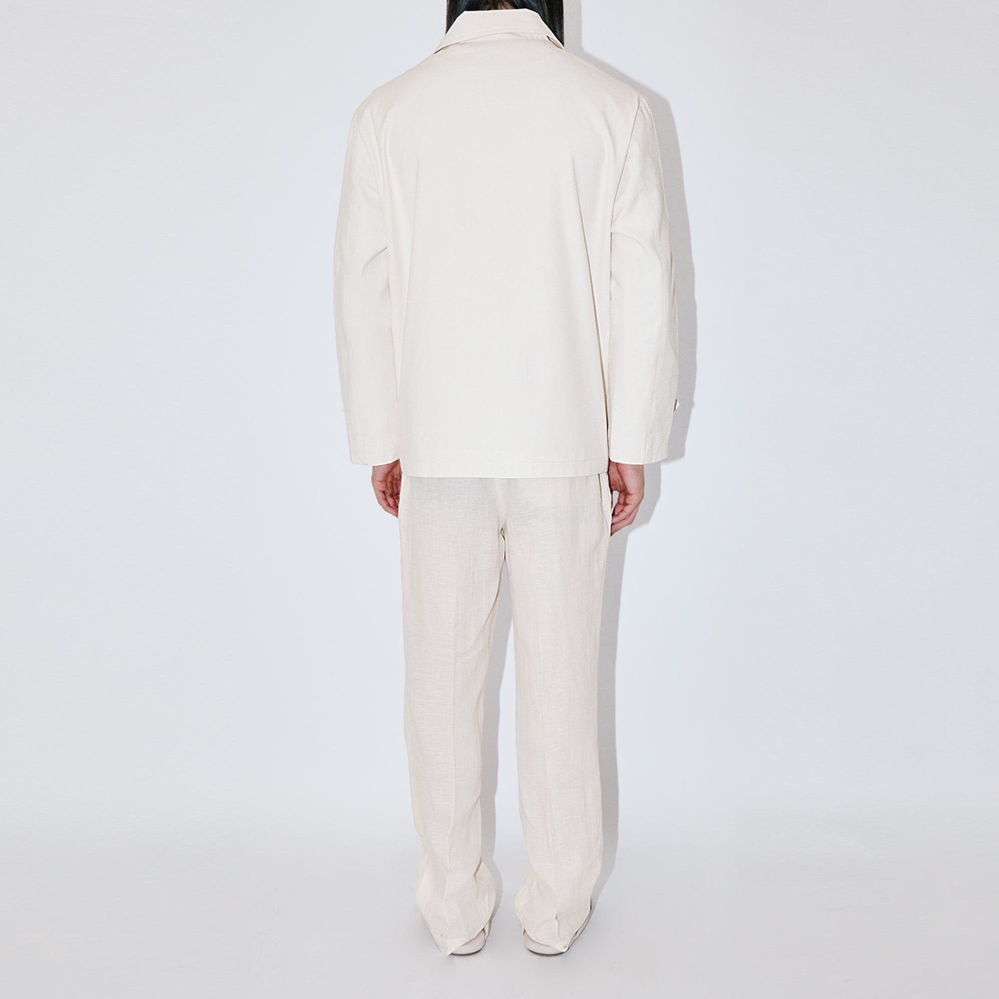 Ivory Canvas Overshirt Jacket