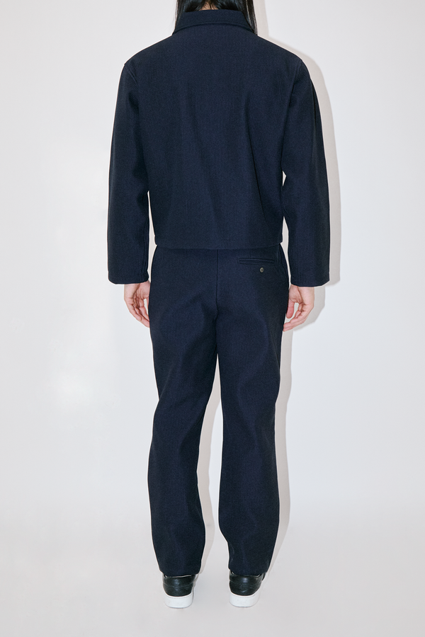 Navy Pipe Zip Overshirt