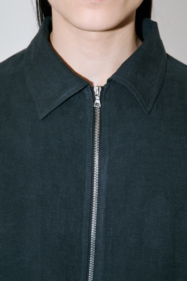 TerraLinen Black Zip Overshirt