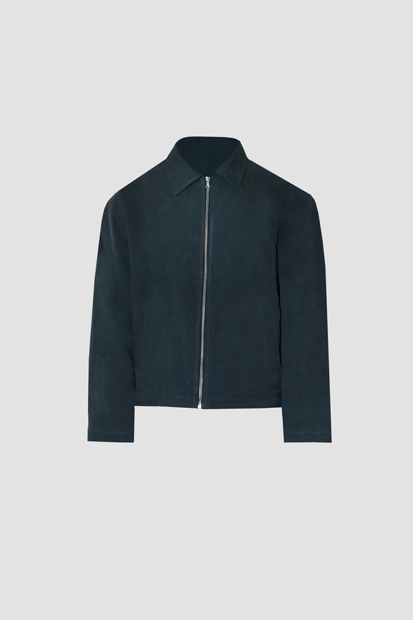 TerraLinen Black Zip Overshirt
