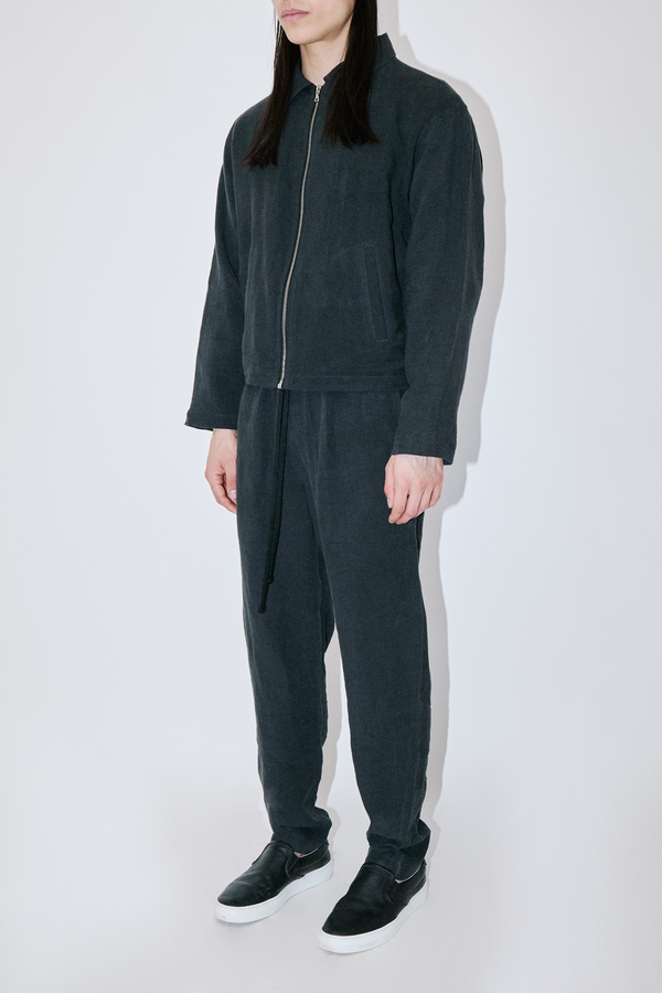 TerraLinen Black Zip Overshirt