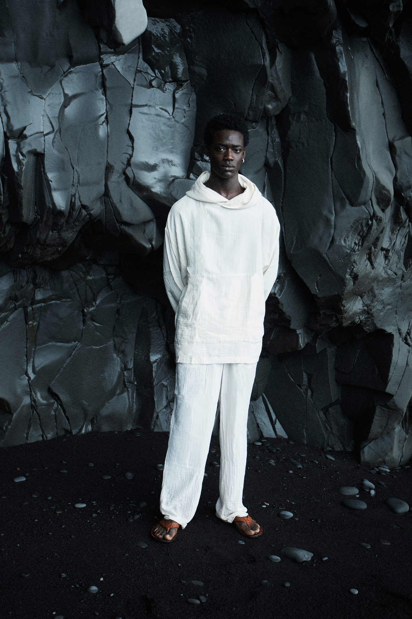 AngelWeave Ivory Gauze Oversized Hoodie