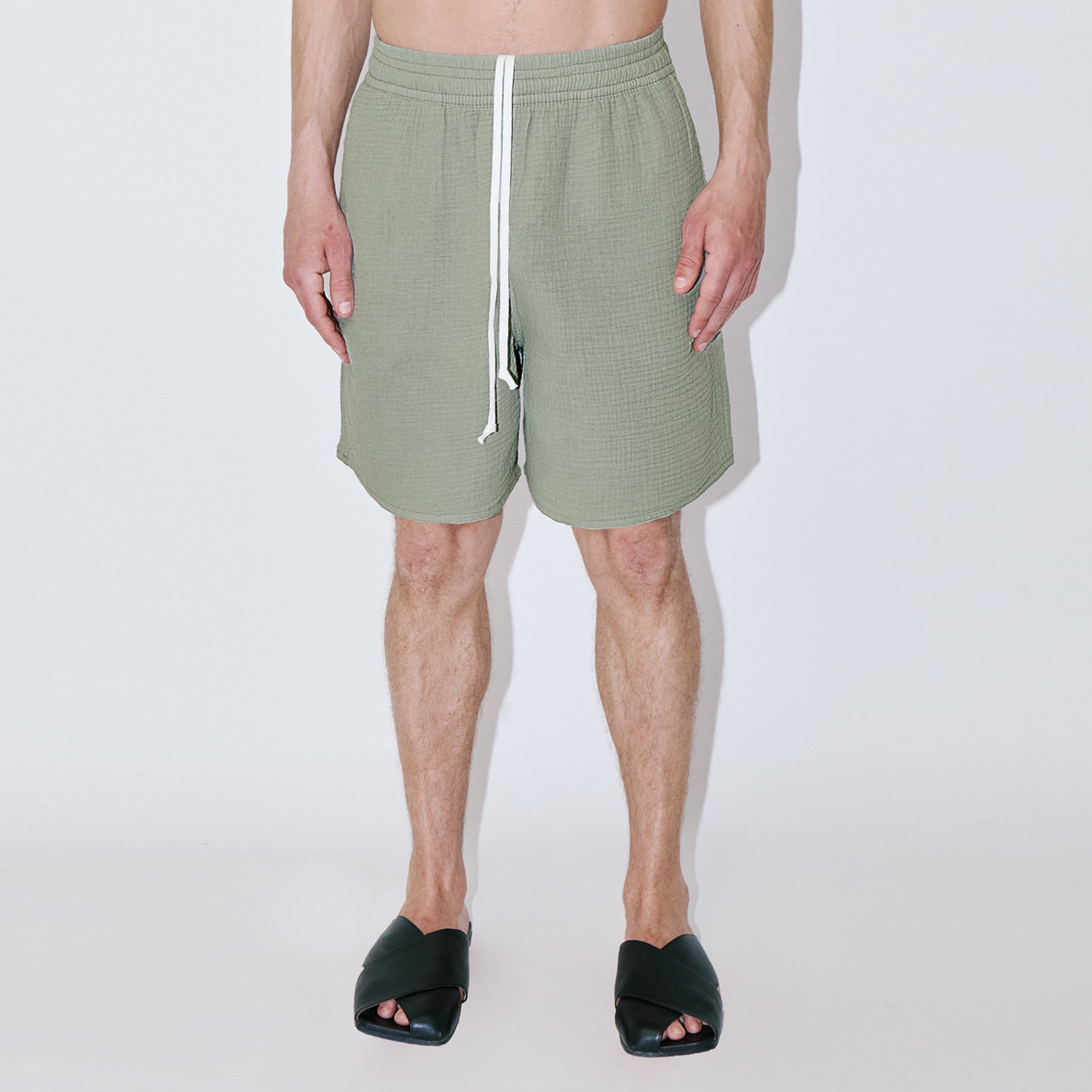 AngelWeave Khaki Gauze Lounge Shorts