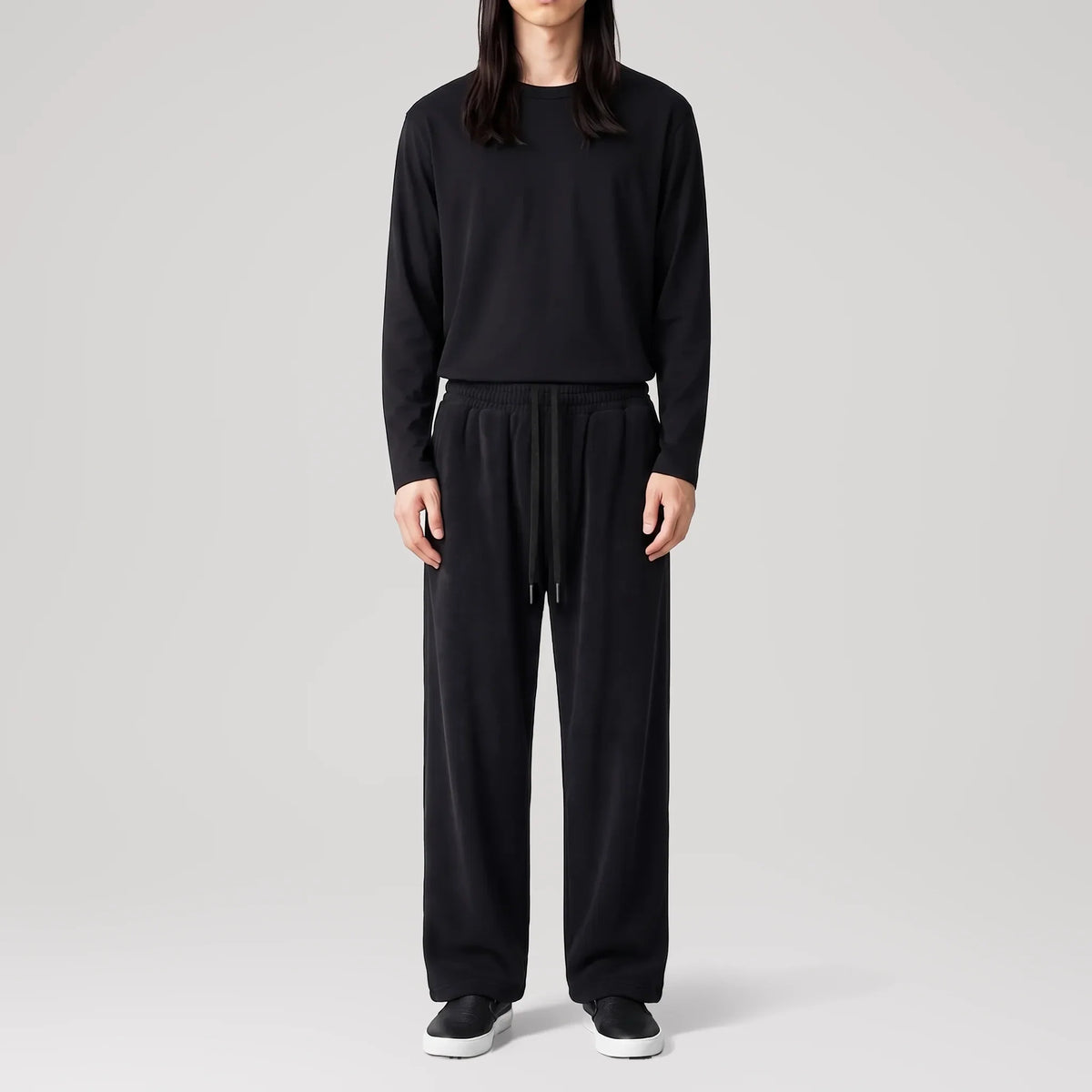 Heavyweight Endura Black Sweat Pants, front view