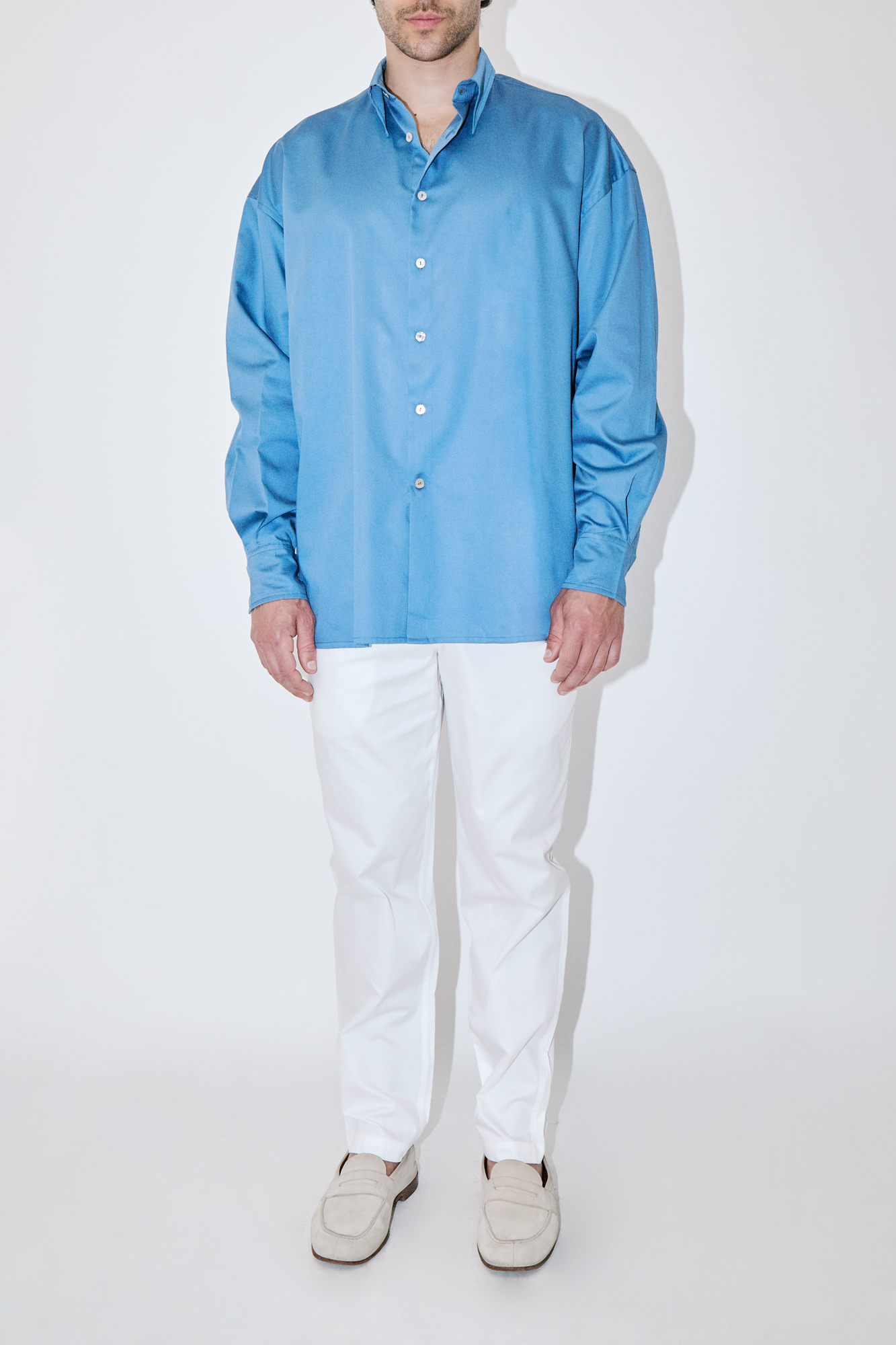 GizaFine Blue Petrol Oversized Shirt