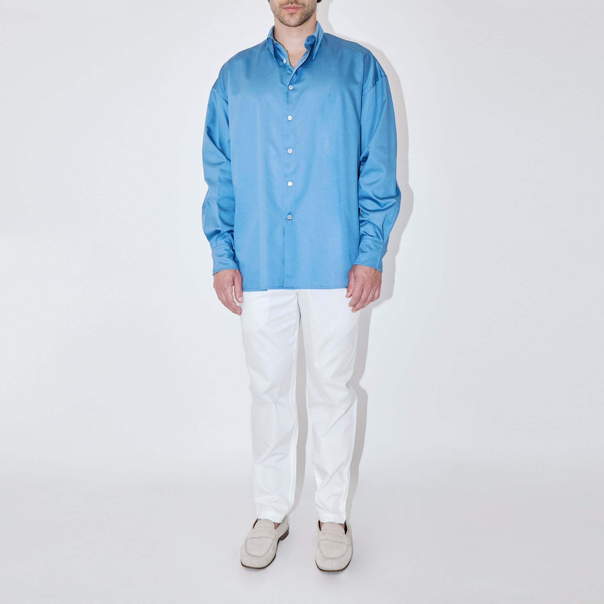 GizaFine Blue Petrol Oversized Shirt