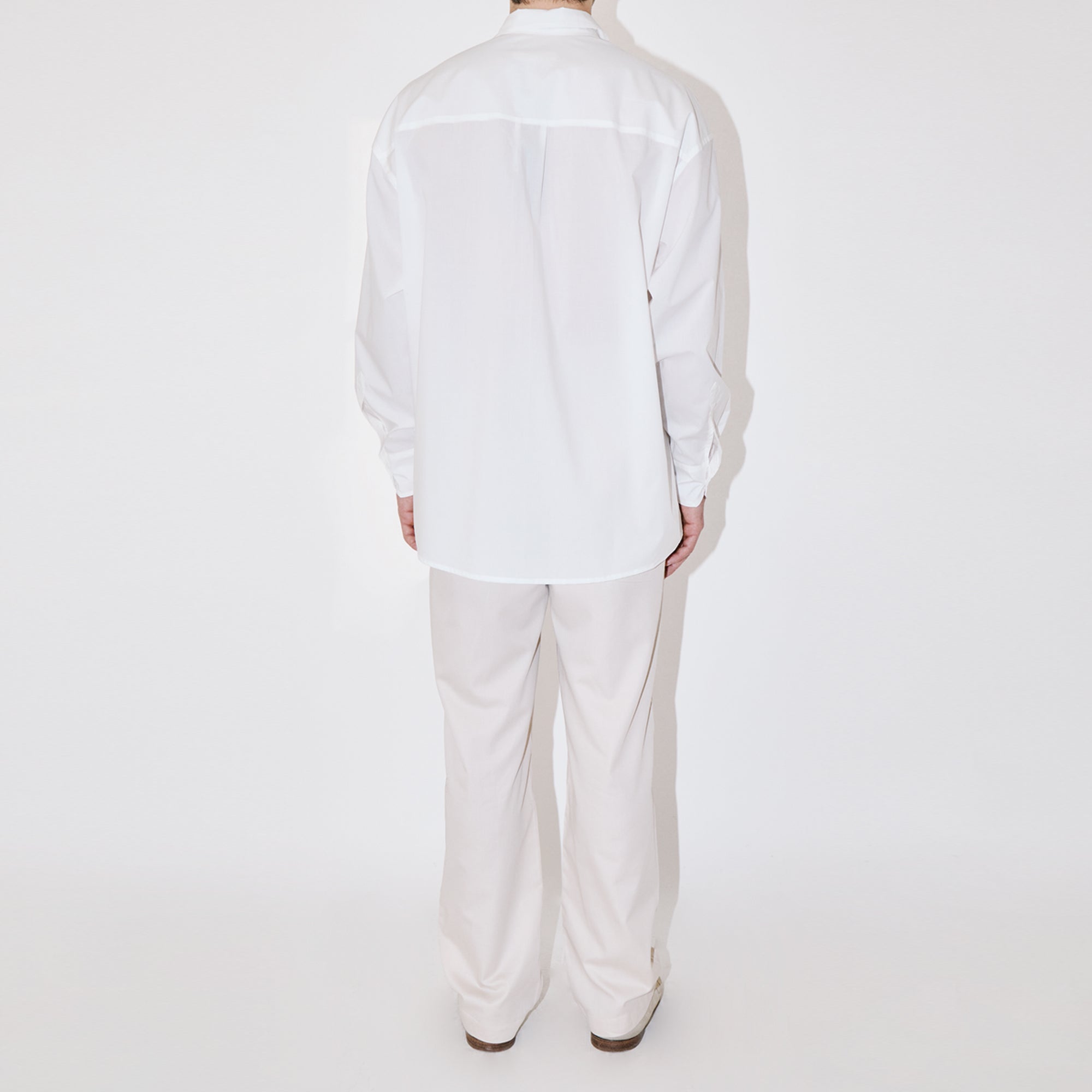 SmoothWeave White Micro Twill Oversized Shirt