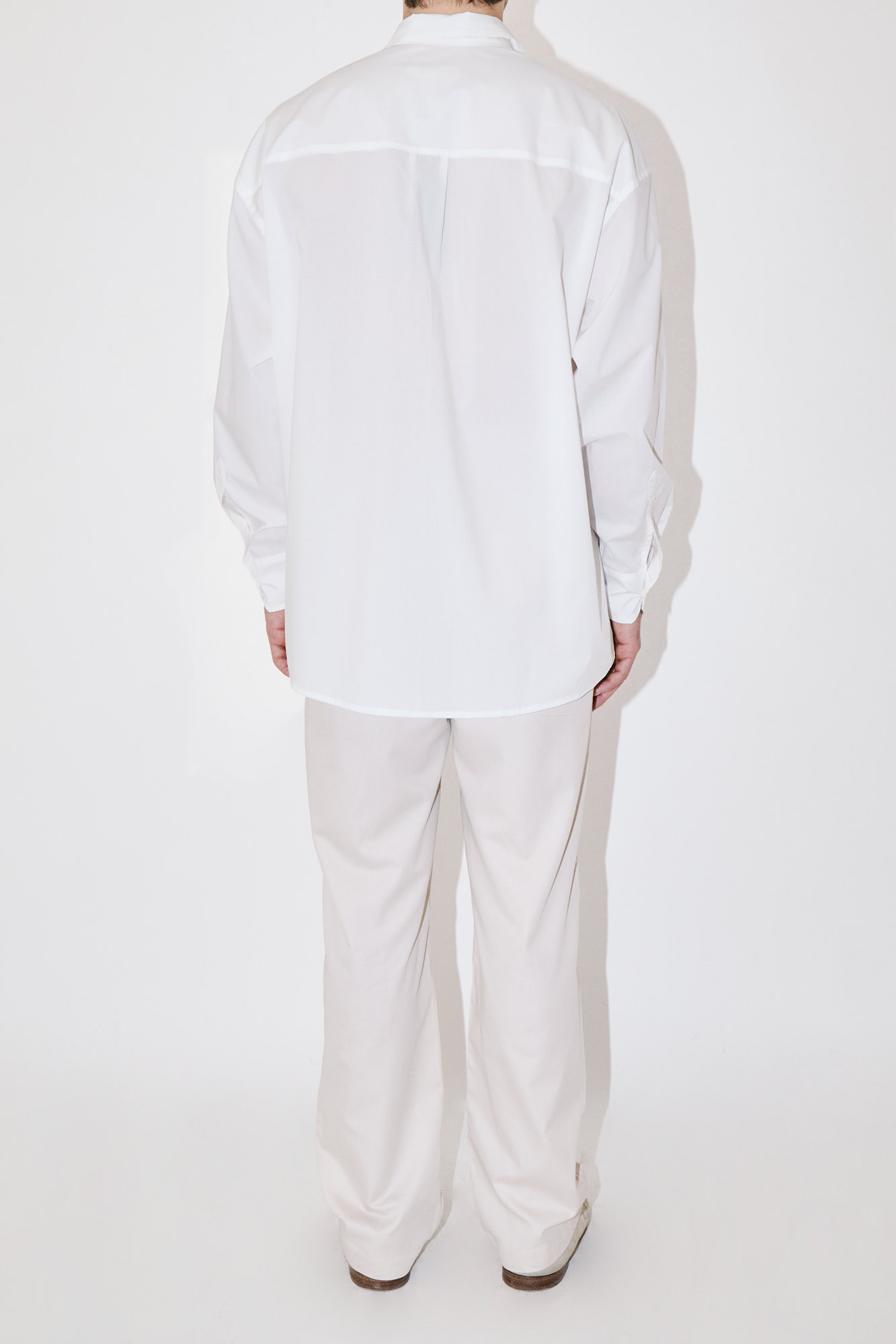 SmoothWeave White Micro Twill Oversized Shirt