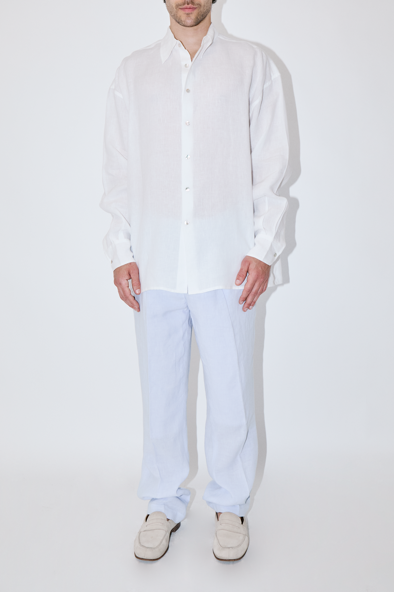 TerraLinen White Oversized Shirt