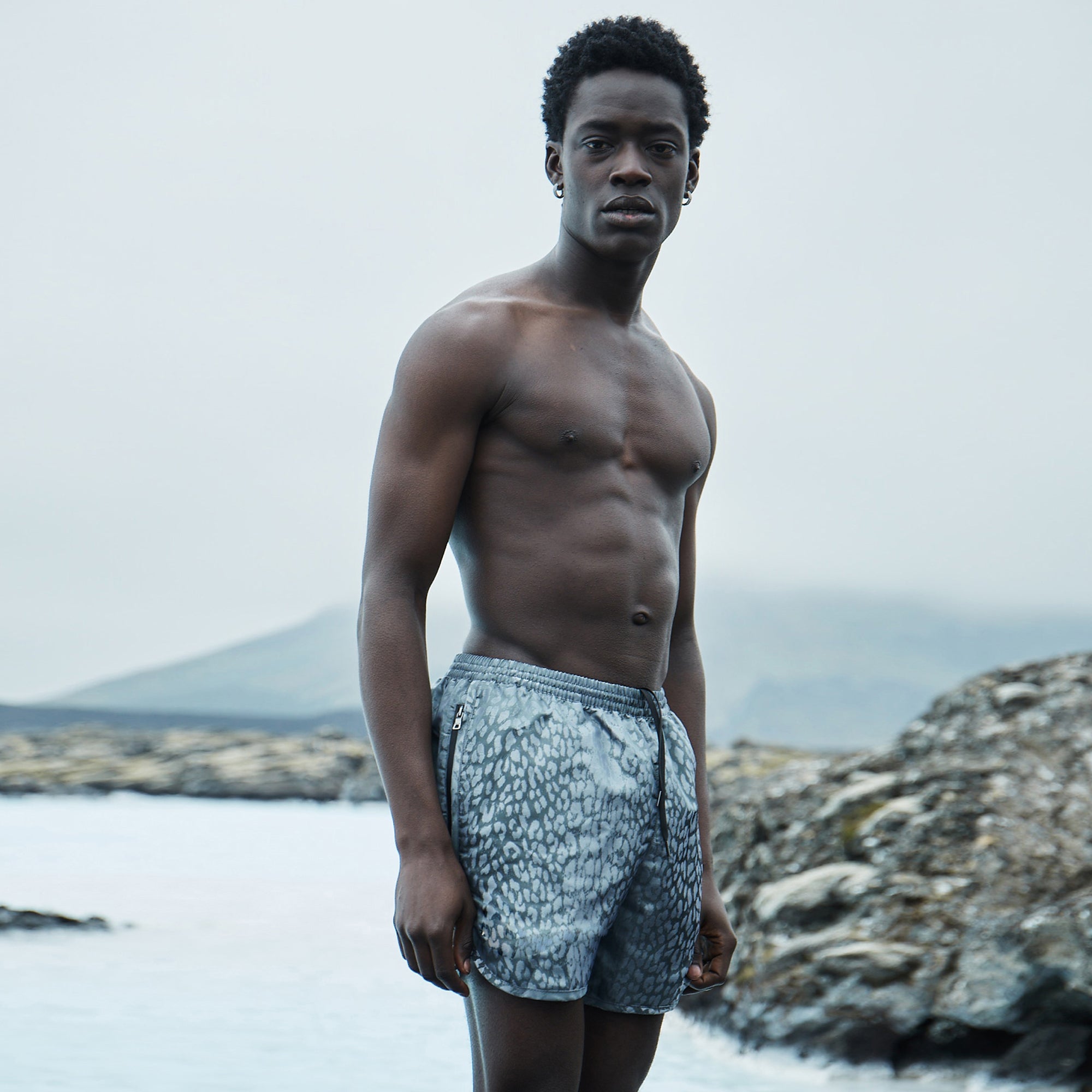 Leopard Space Active Swim Shorts