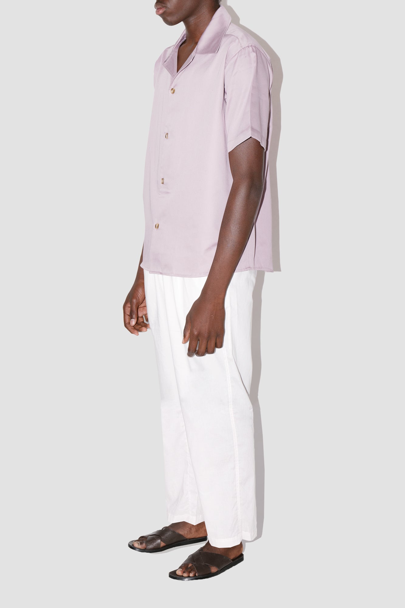 GizaFine Lavender Satin Resort Shirt